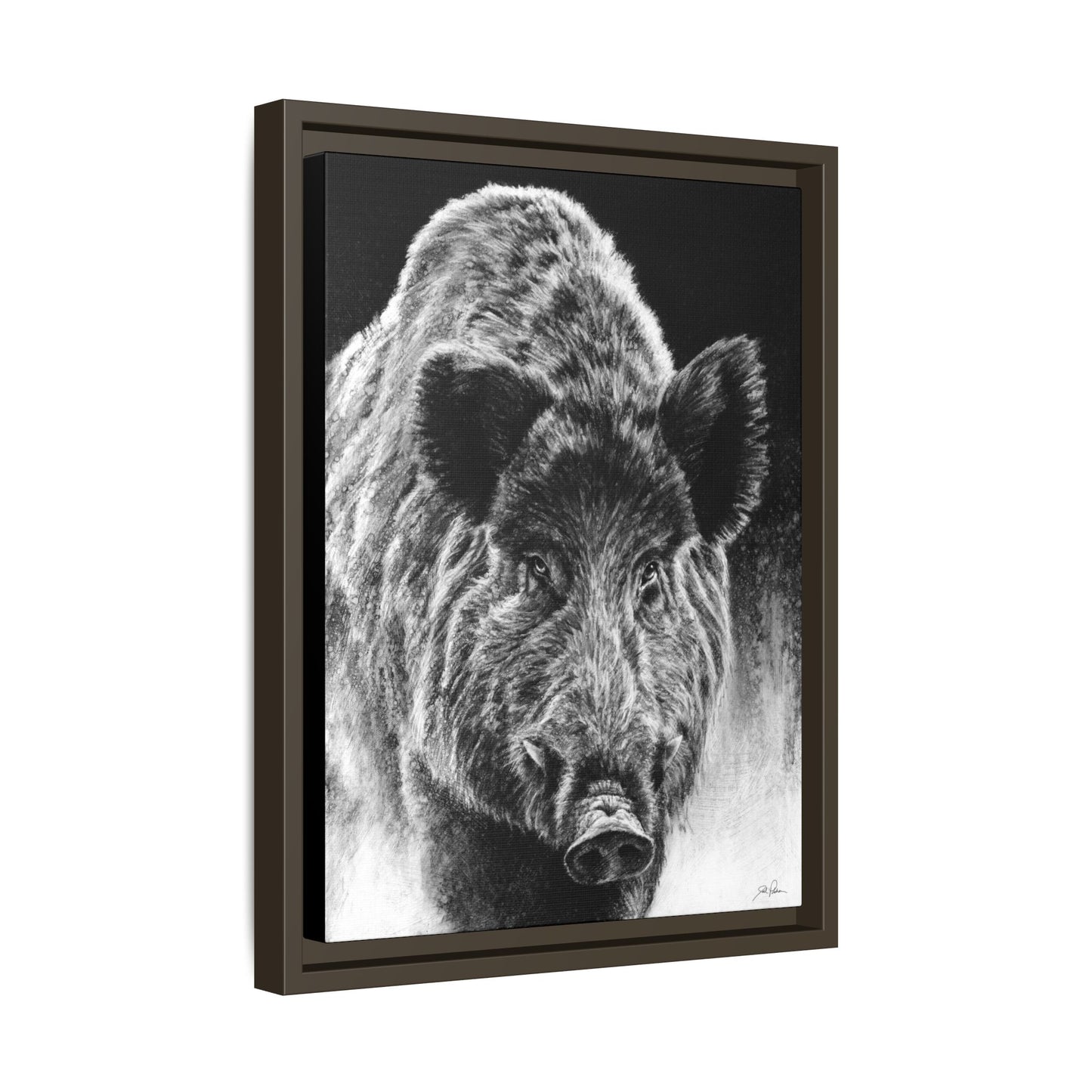 "Wild Boar" Framed Canvas