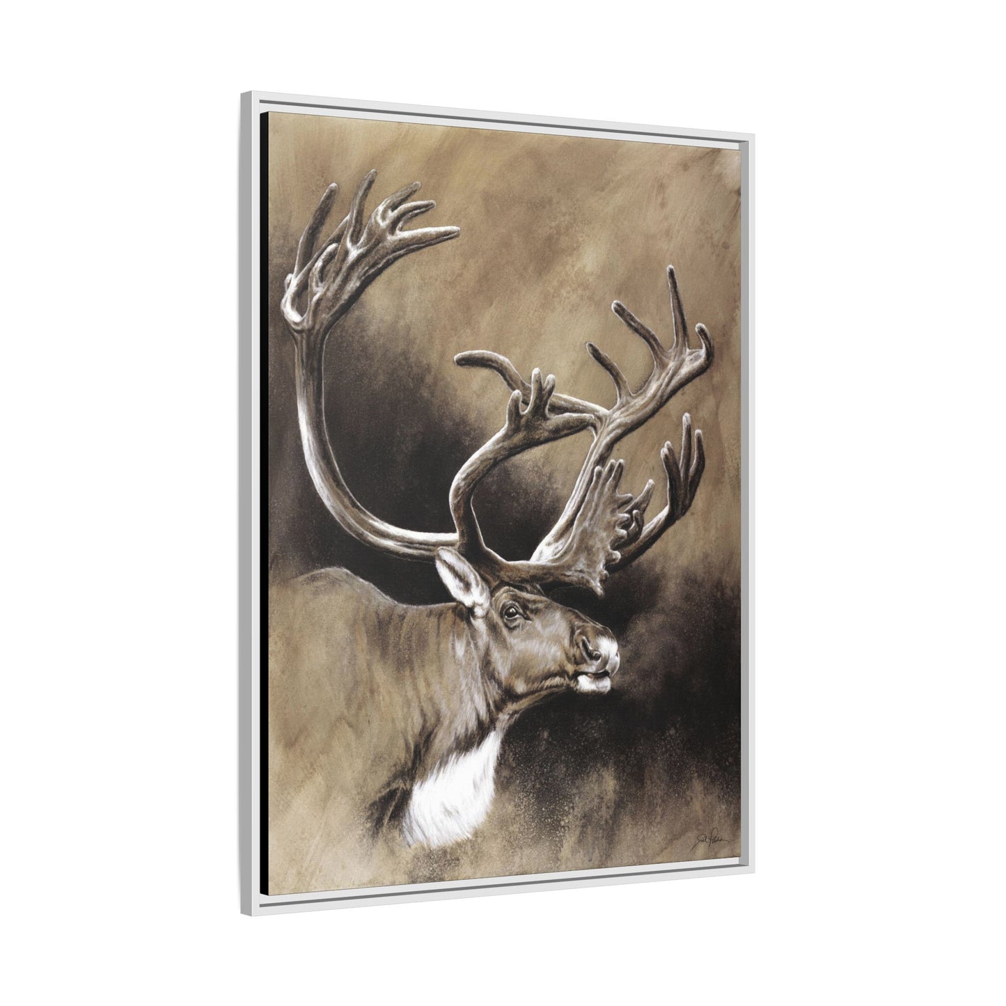 "Caribou" Framed Canvas