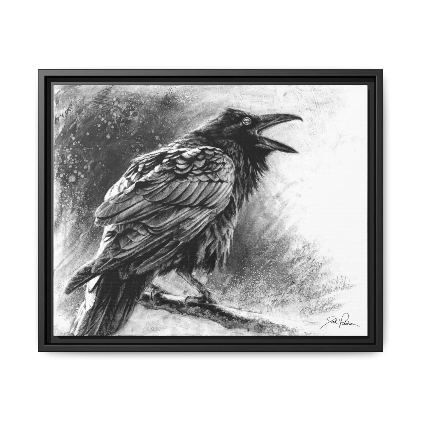 "Raven" Framed Canvas