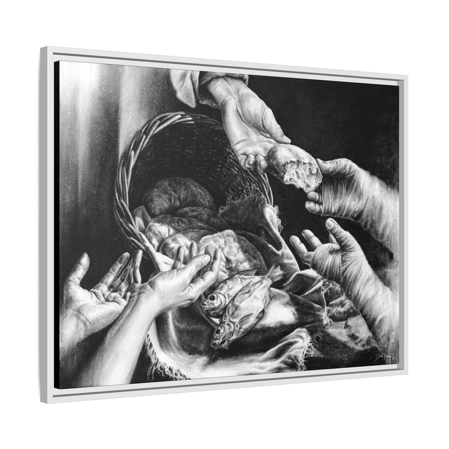 "Loaves and Fishes" Framed Canvas