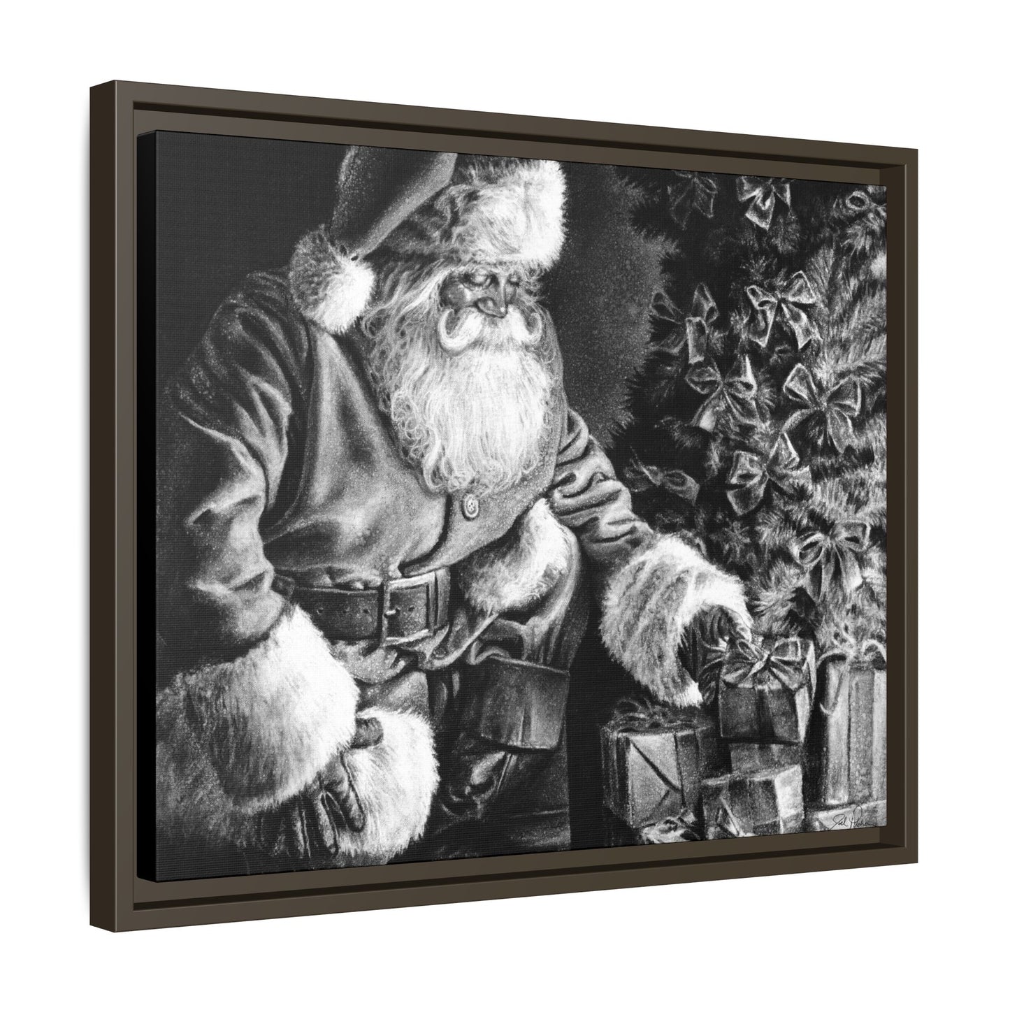 "Secret Santa" Framed Canvas