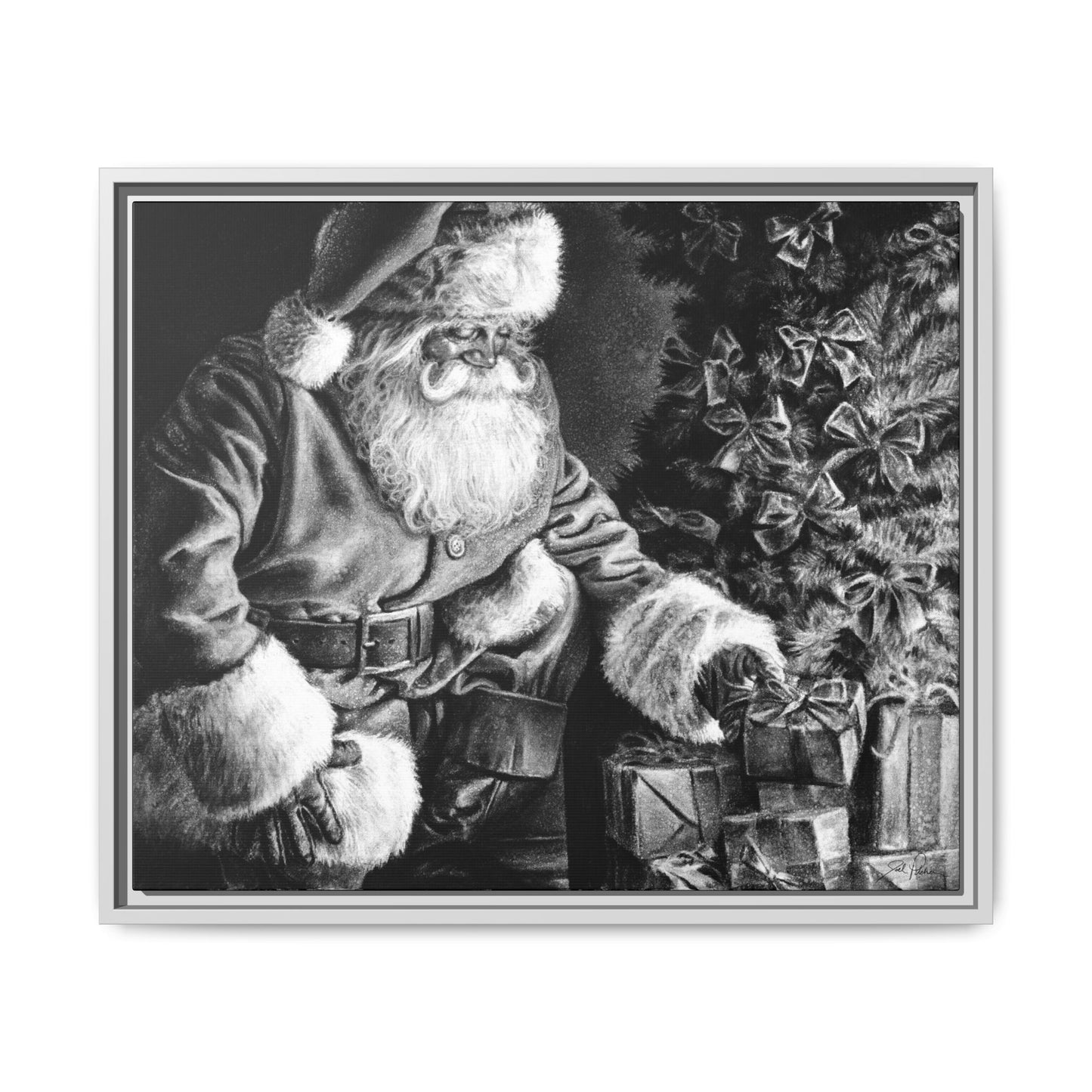 "Secret Santa" Framed Canvas