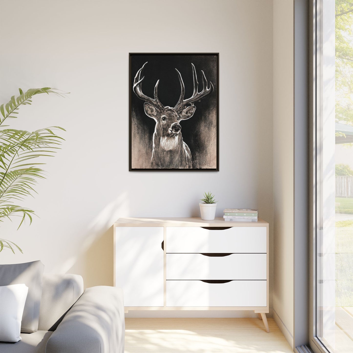 "Backlit Buck" Framed Canvas