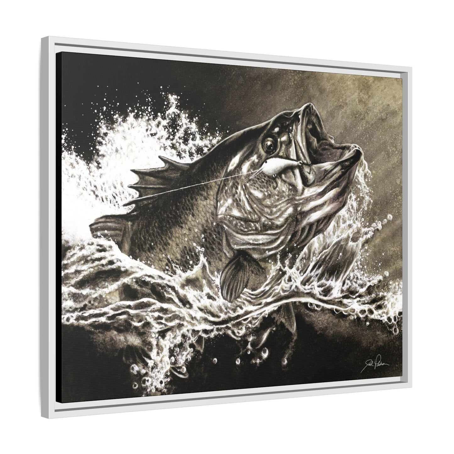 "Hooked" Framed Canvas