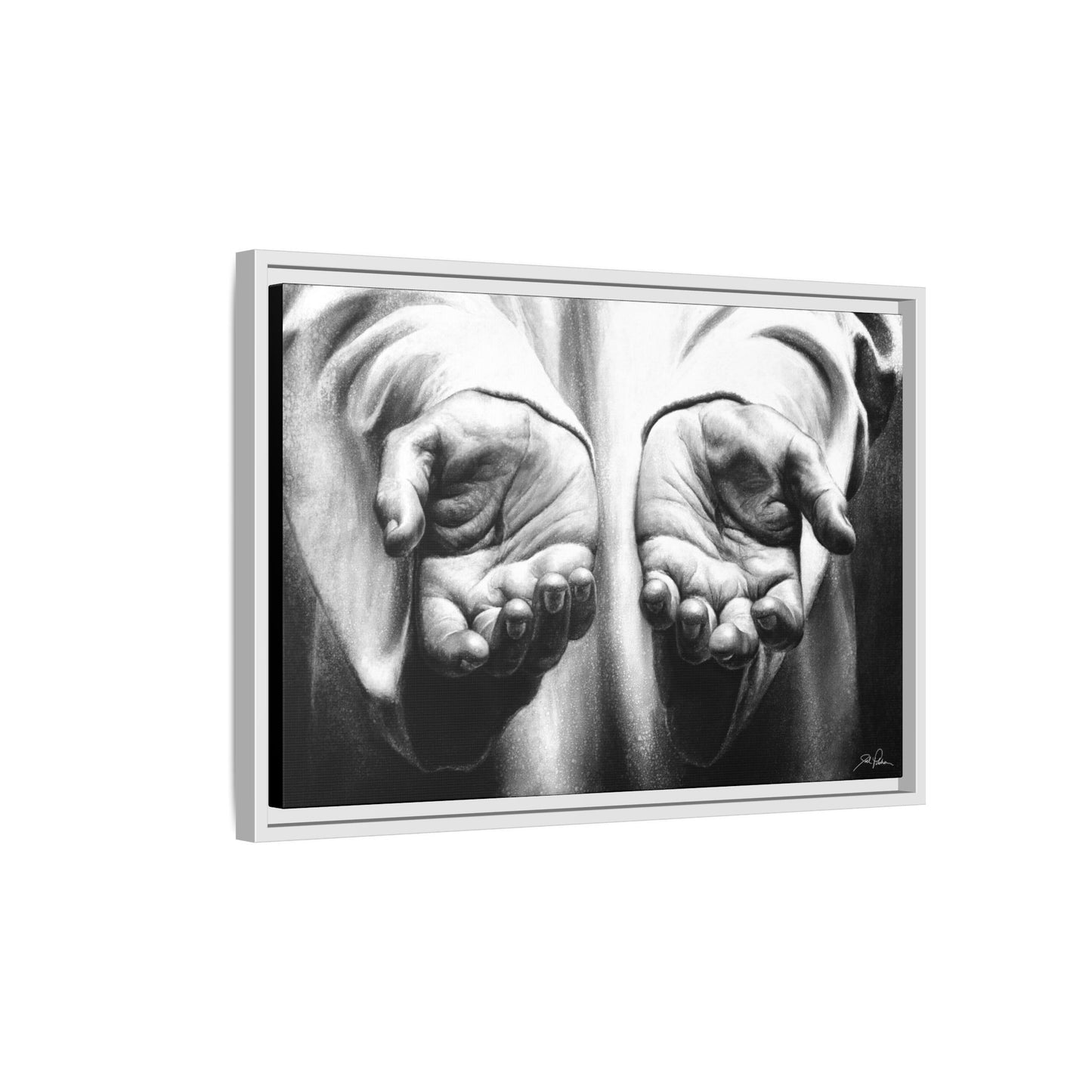 "His Hands" Framed Canvas