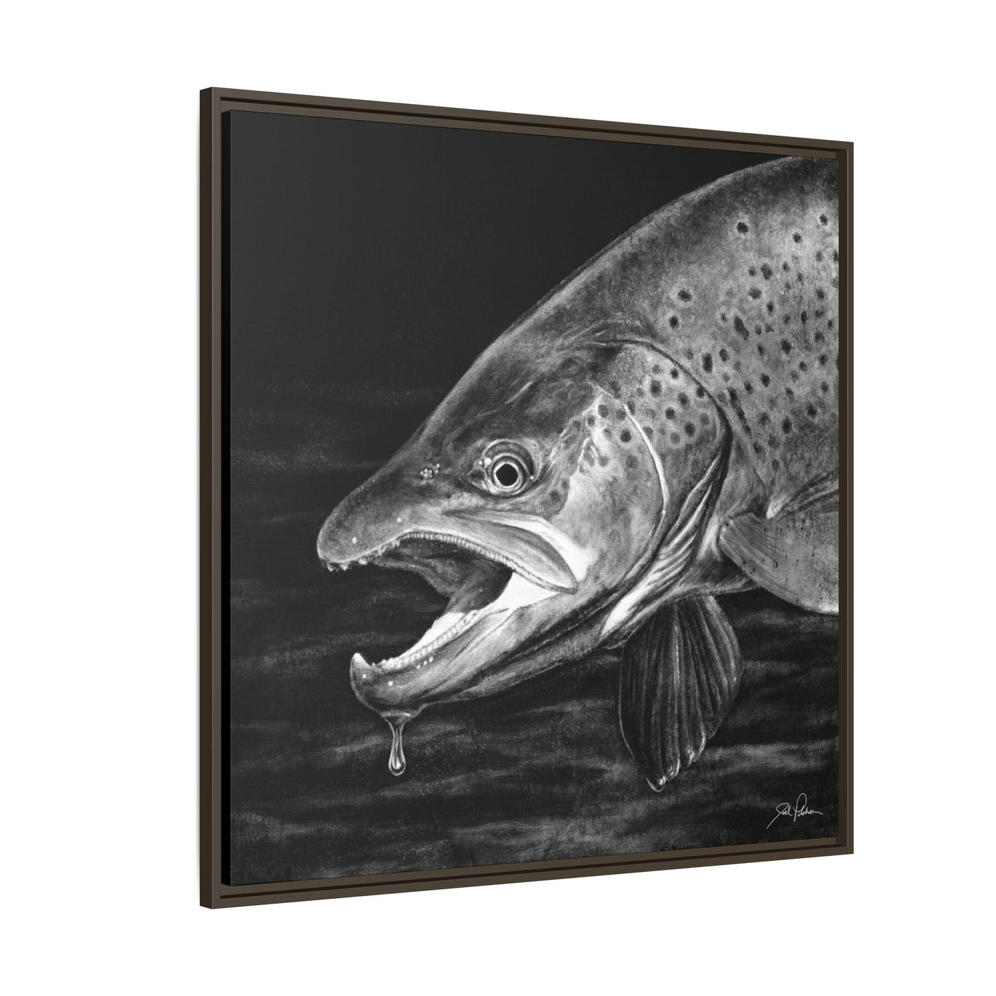 "Brown Trout" Framed Canvas