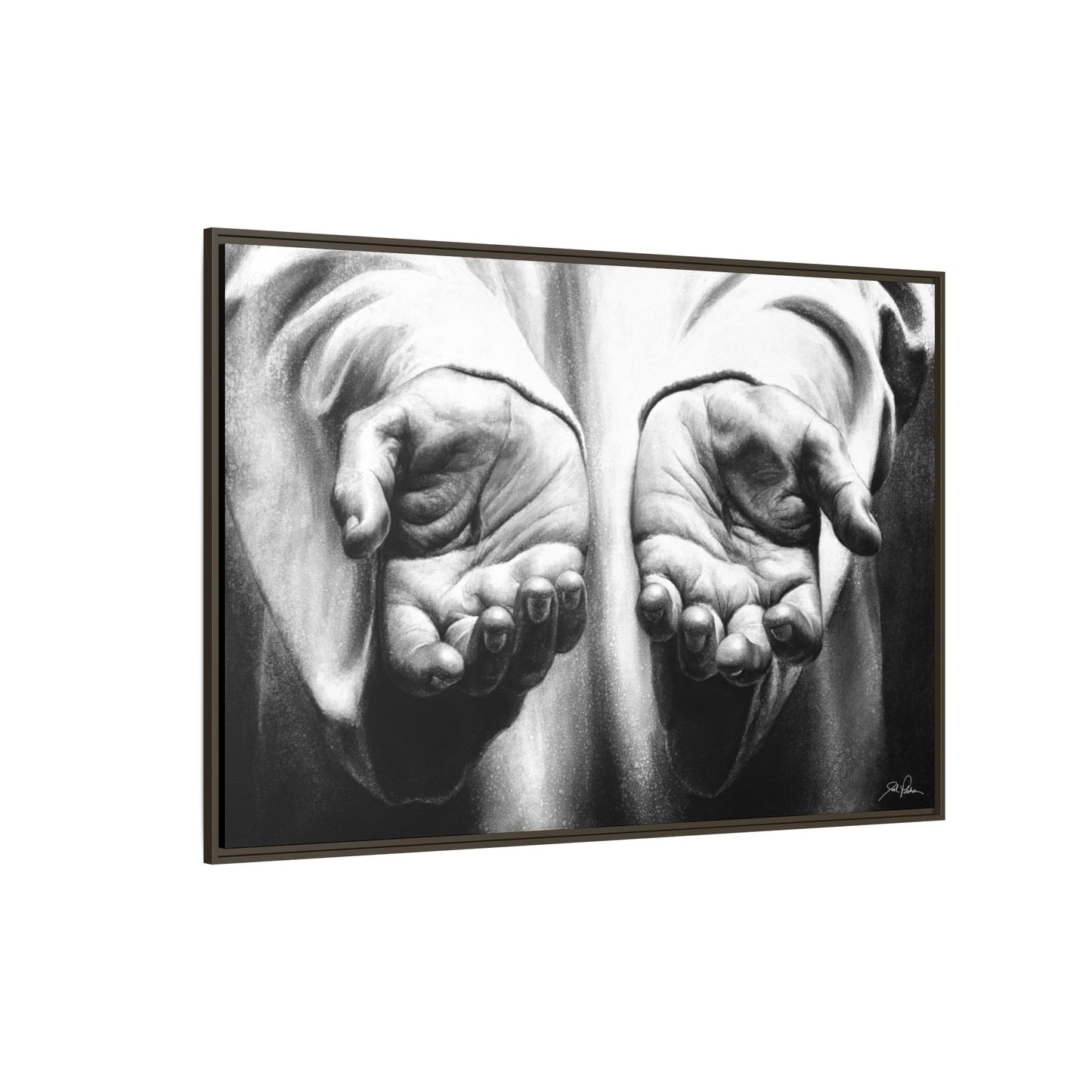 "His Hands" Framed Canvas