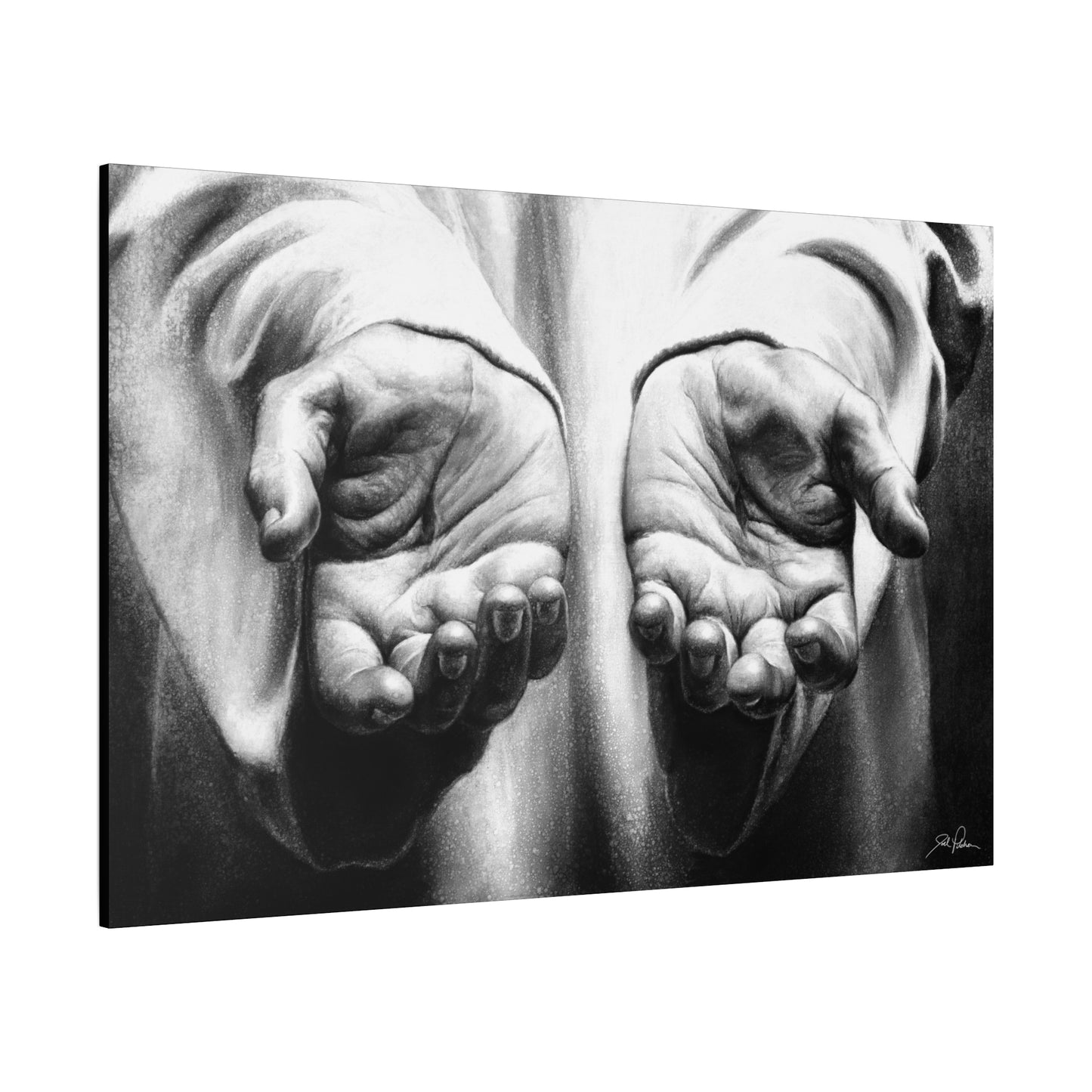 "His Hands" Stretched Canvas