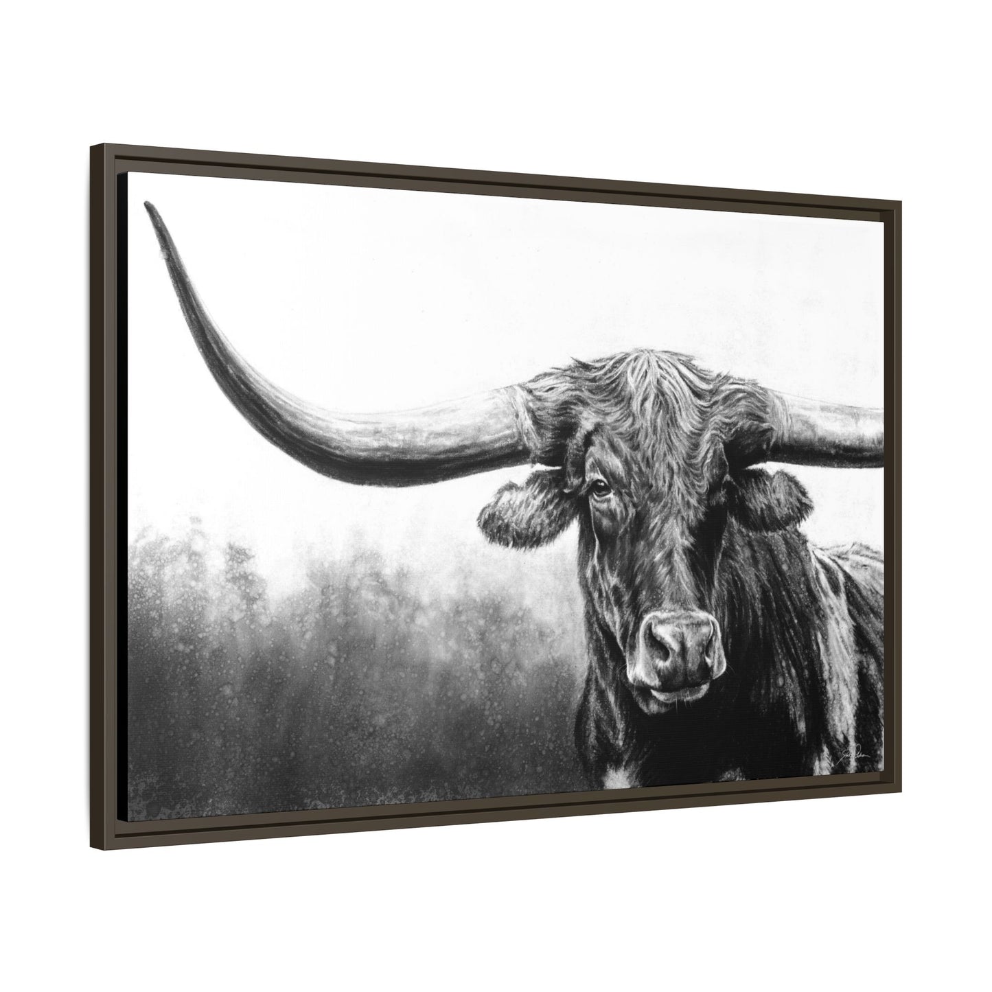 "Longhorn" Framed Canvas