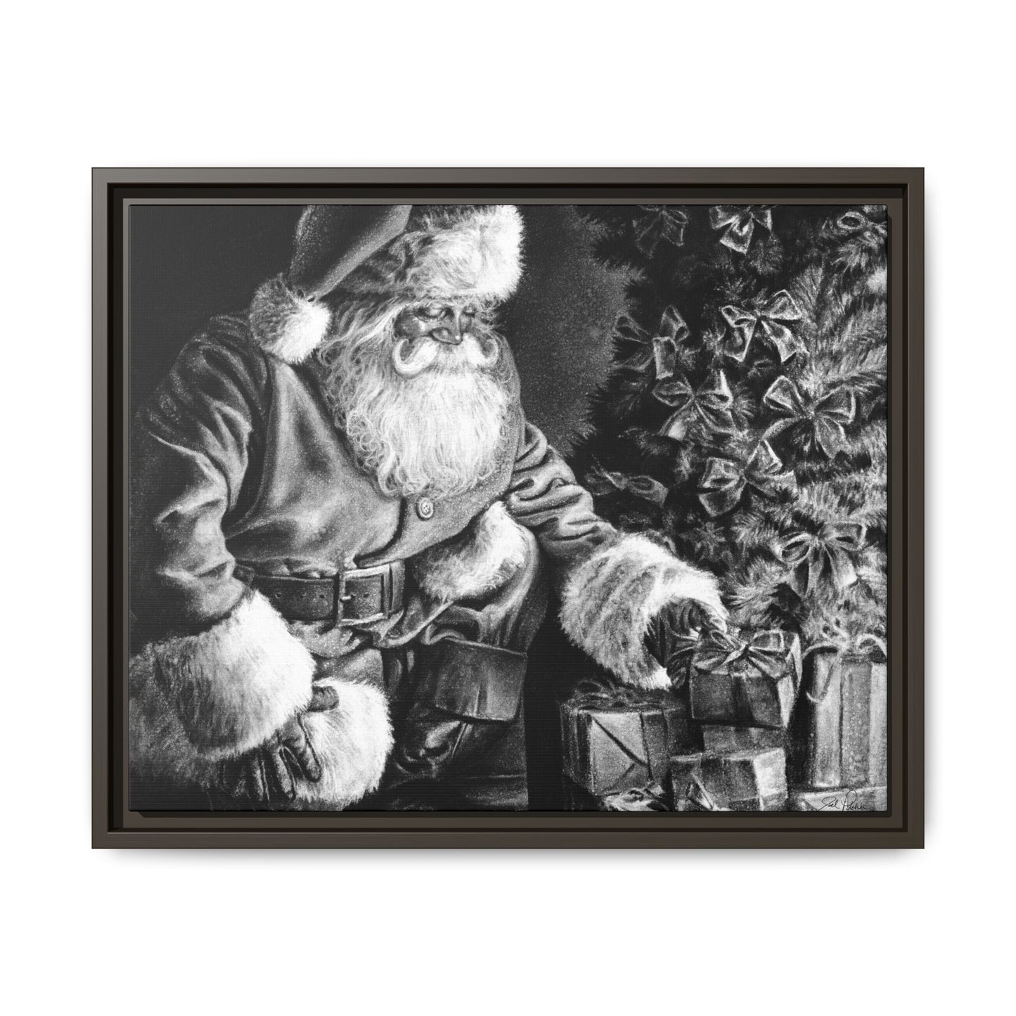 "Secret Santa" Framed Canvas