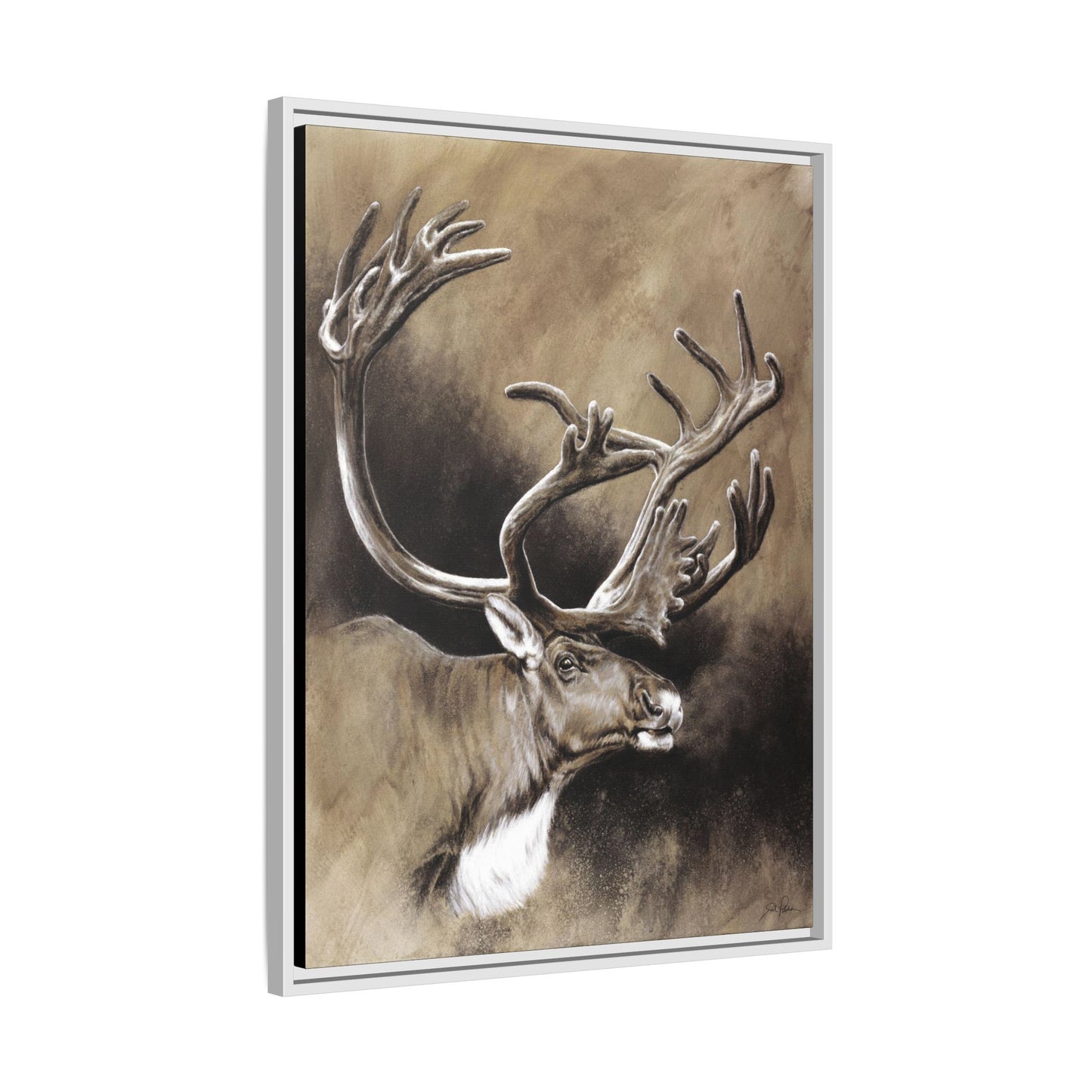"Caribou" Framed Canvas