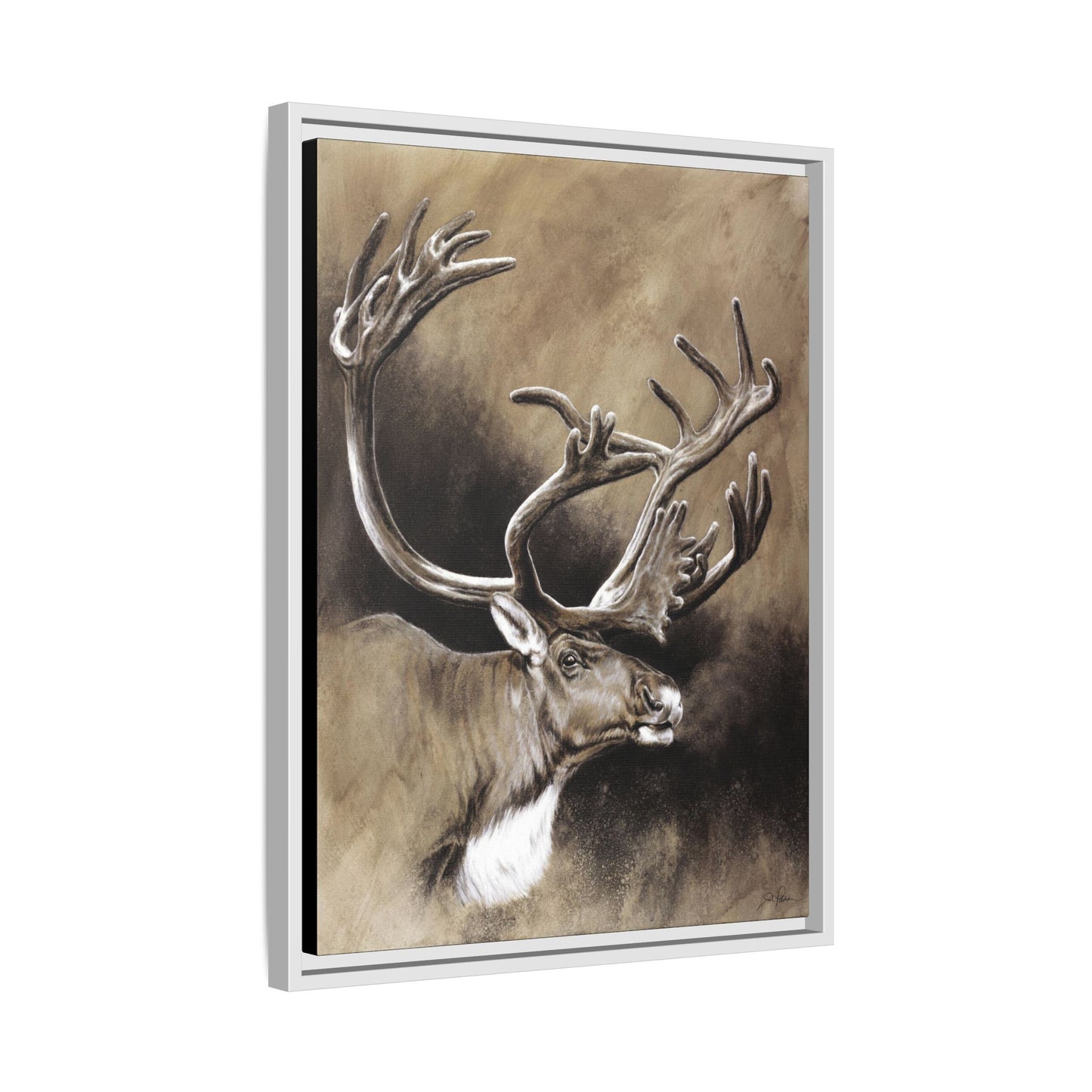 "Caribou" Framed Canvas