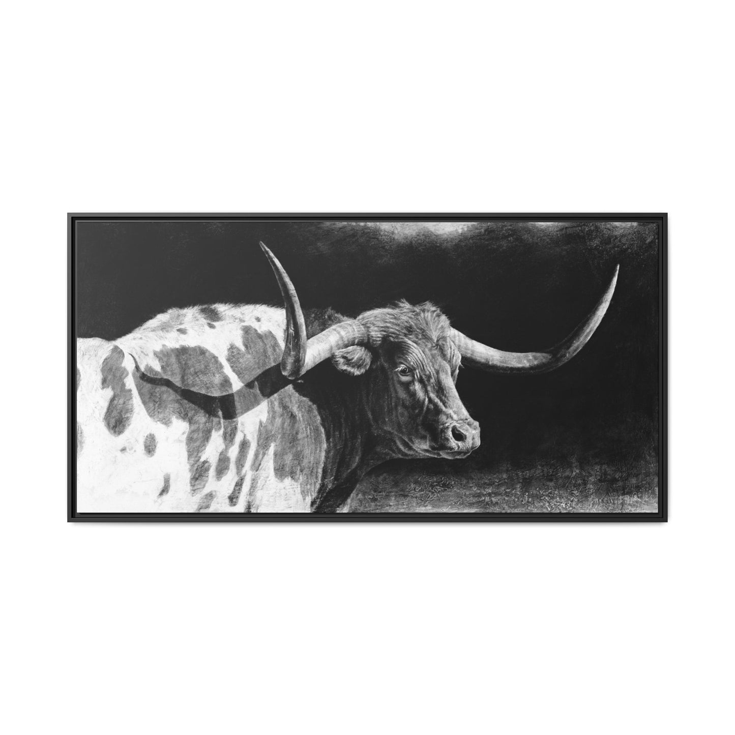 "Longhorn II" Framed Canvas