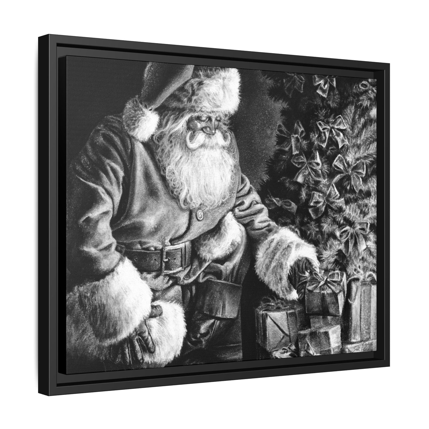 "Secret Santa" Framed Canvas