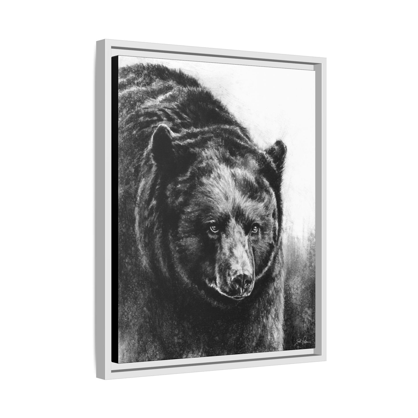 "Black Bear" Framed Canvas