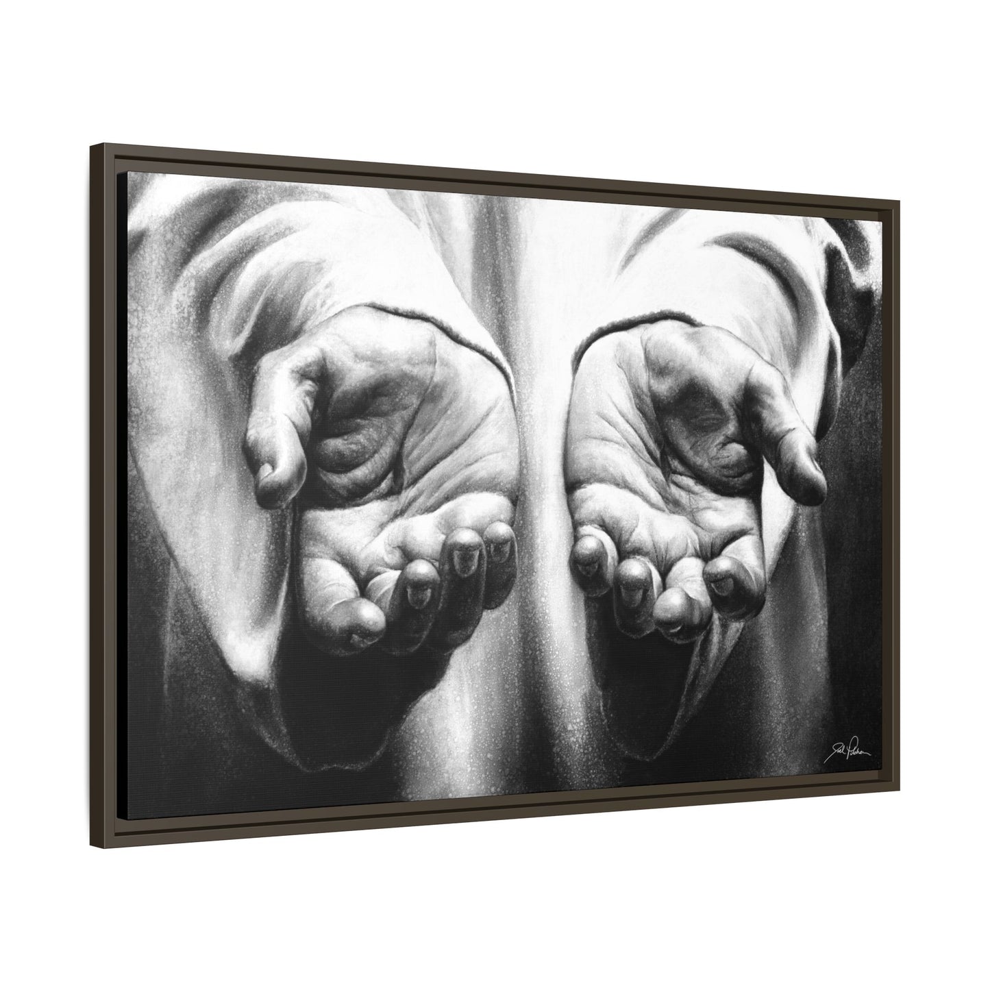 "His Hands" Framed Canvas