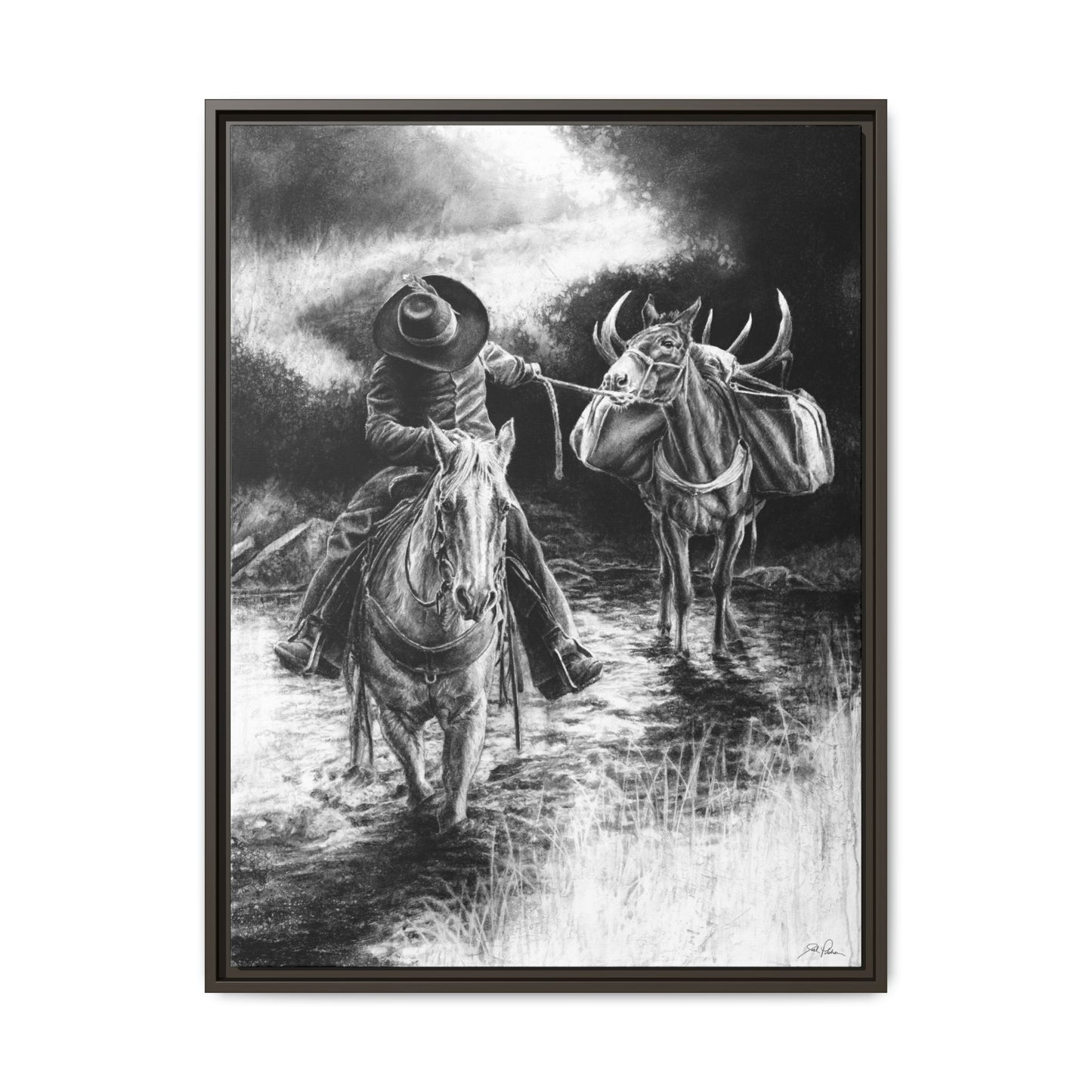 "Shallow Crossing" Framed Canvas