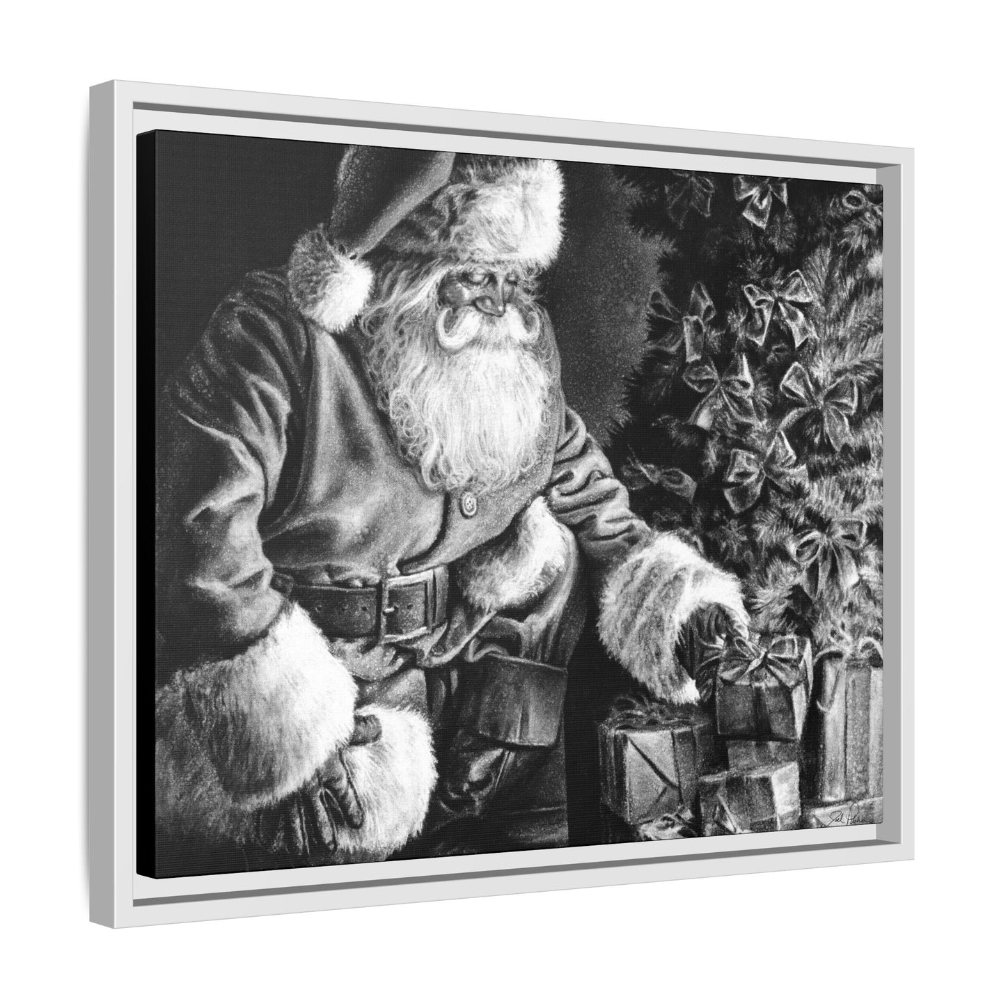 "Secret Santa" Framed Canvas