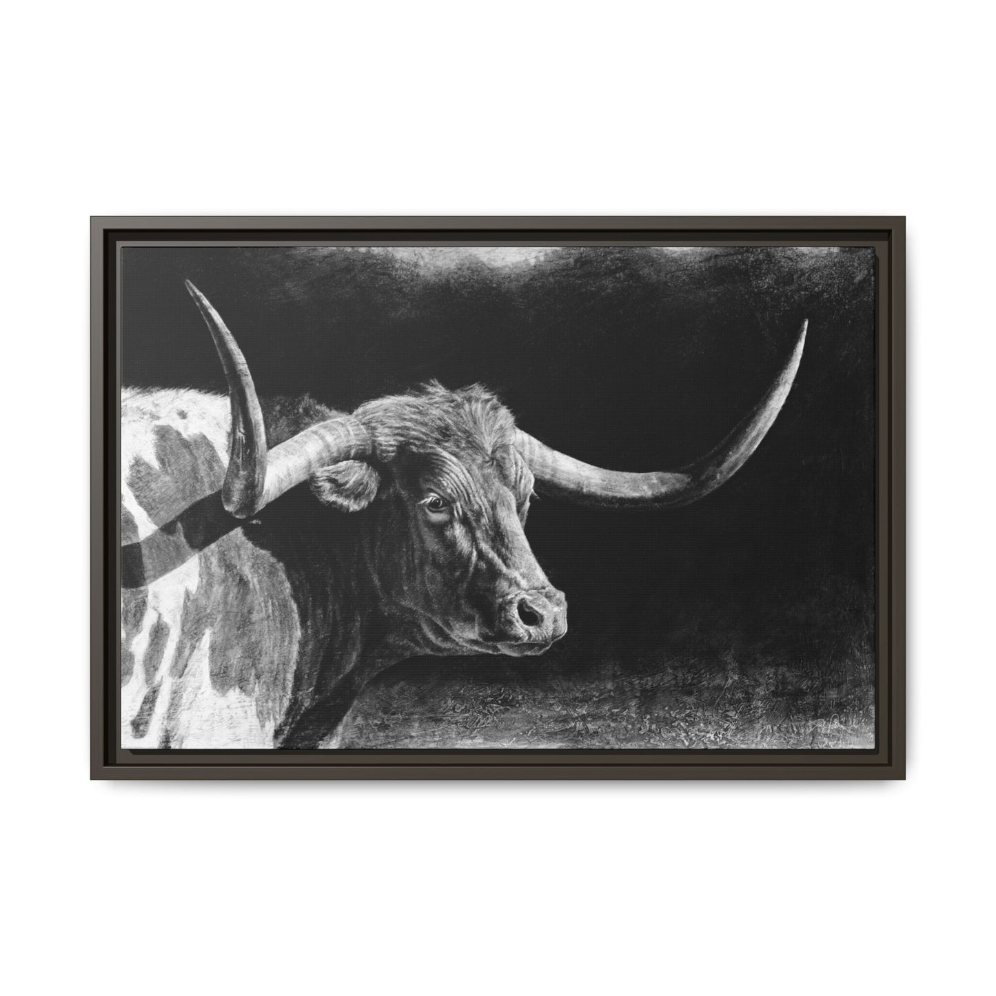"Longhorn II" Framed Canvas