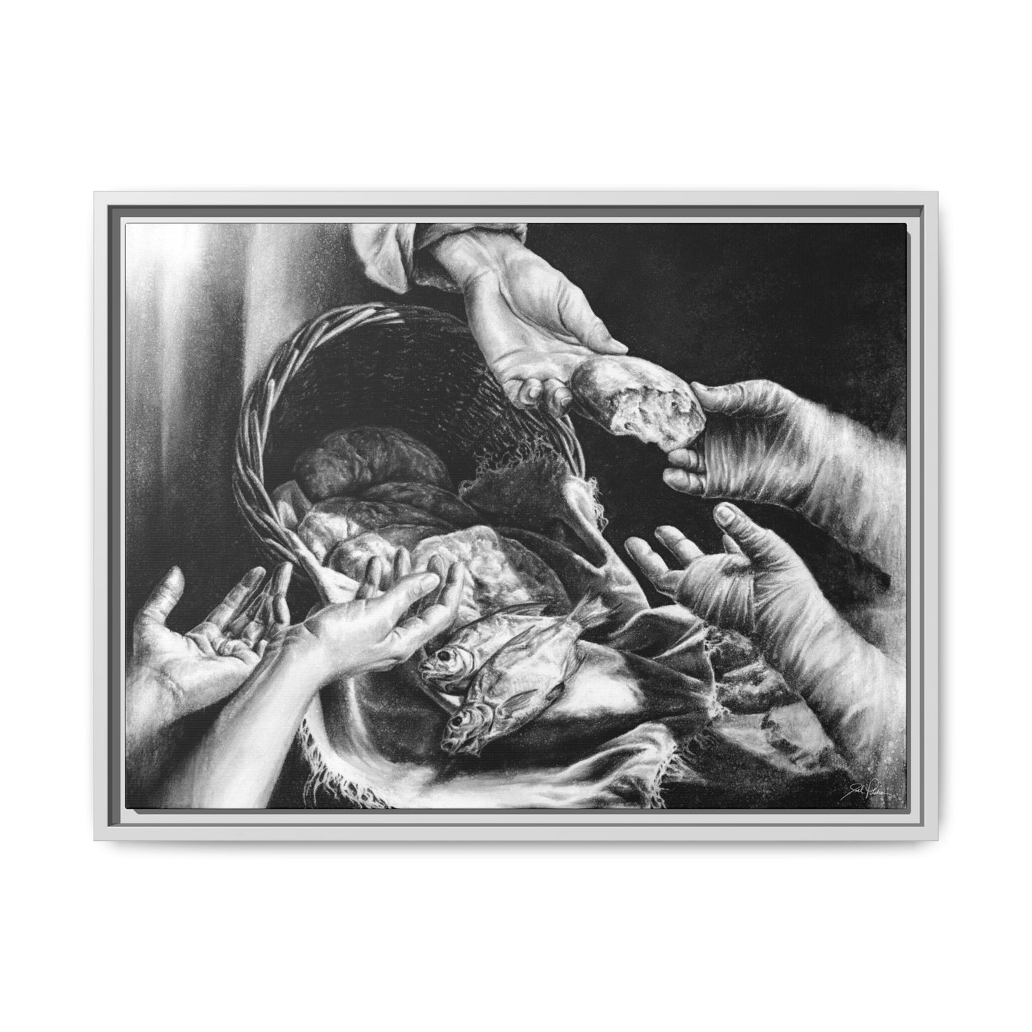 "Loaves and Fishes" Framed Canvas