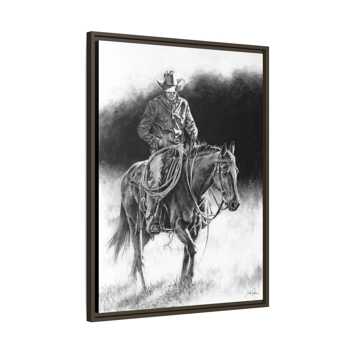 "Ridin' for the Brand" Framed Canvas