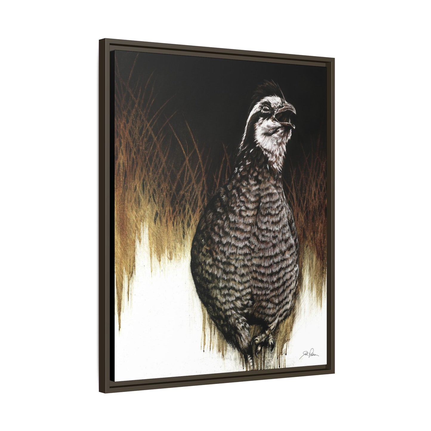 "Call of the Upland Quail" Framed Canvas