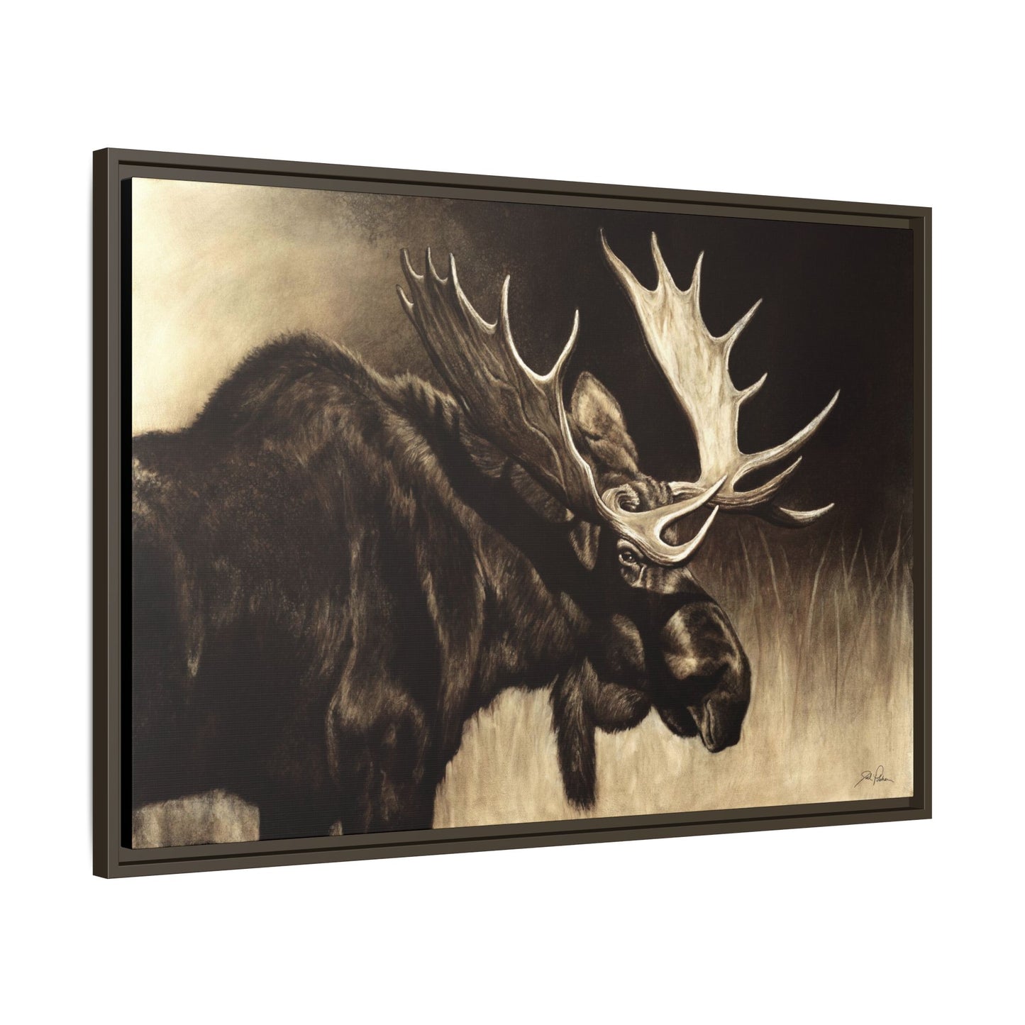 "Mighty Moose" Framed Canvas