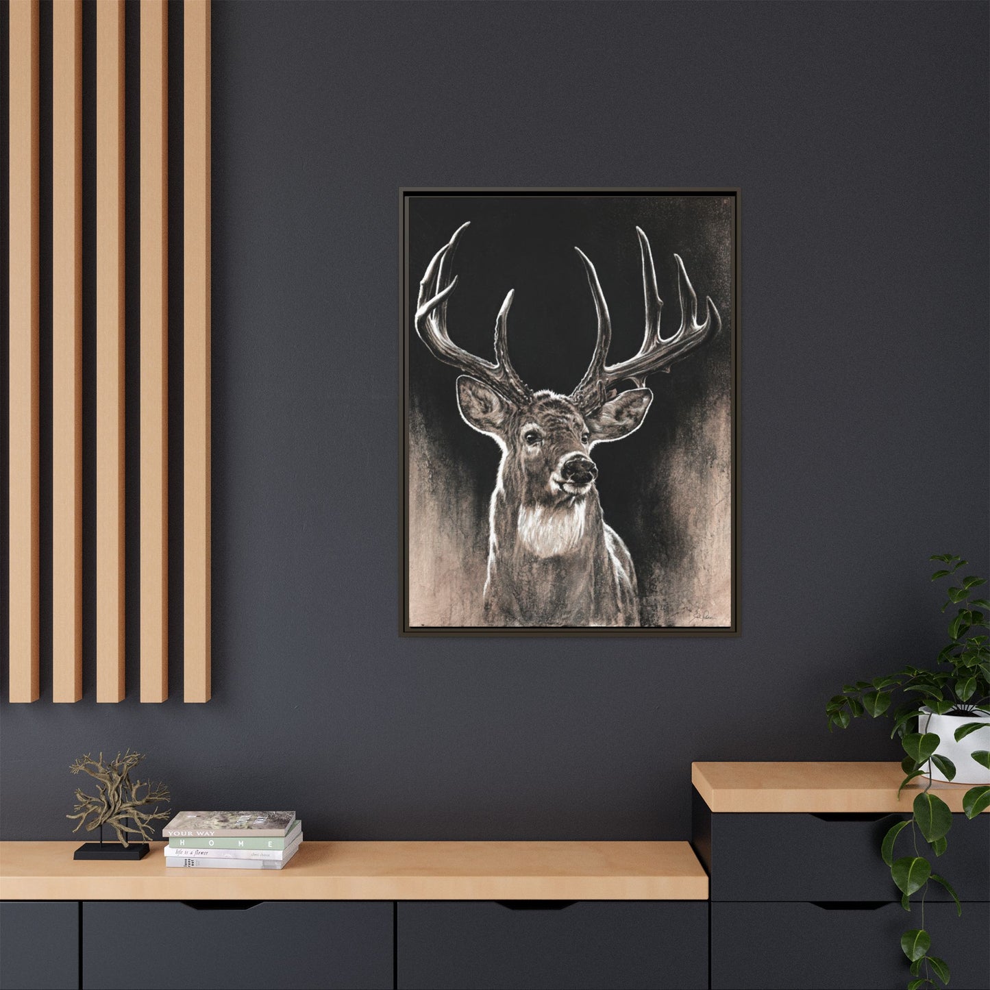 "Backlit Buck" Framed Canvas