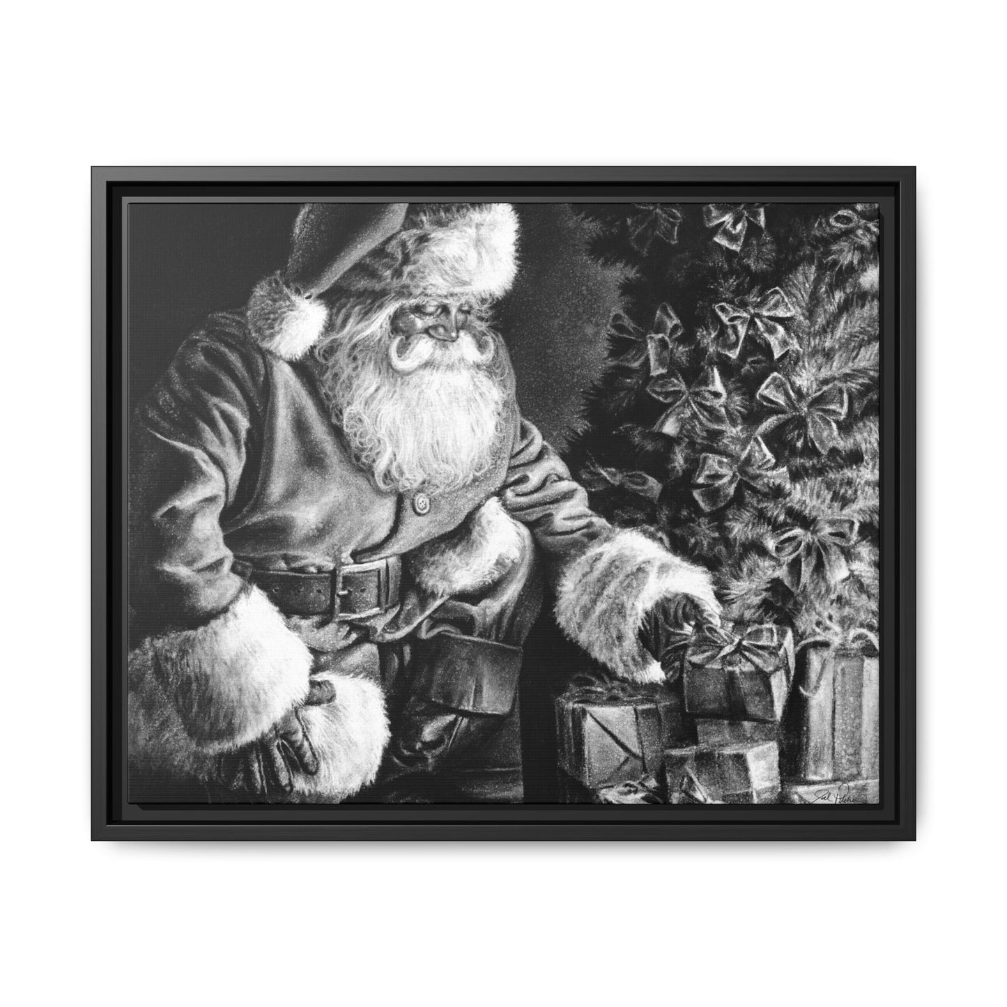 "Secret Santa" Framed Canvas