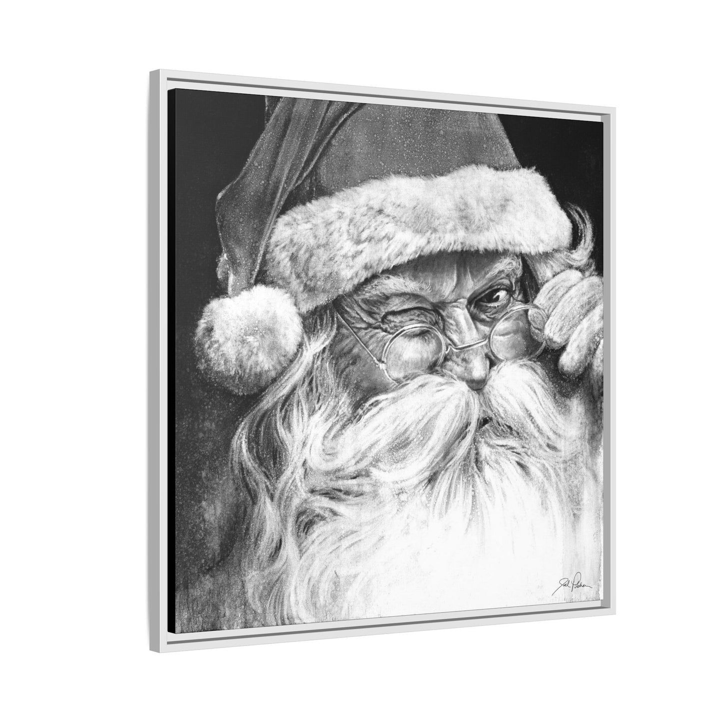 "Ol' Saint Nick" Framed Canvas
