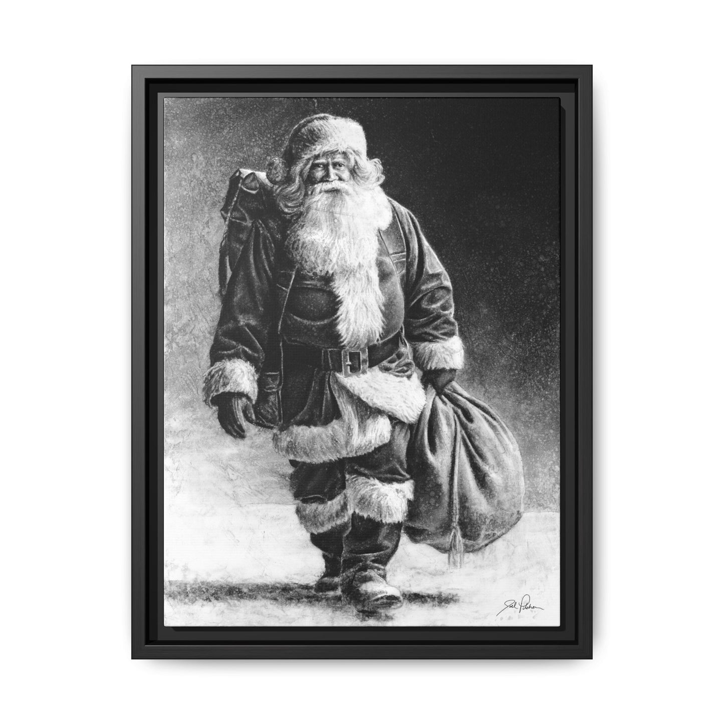 "Right Down Santa Claus Lane" Framed Canvas