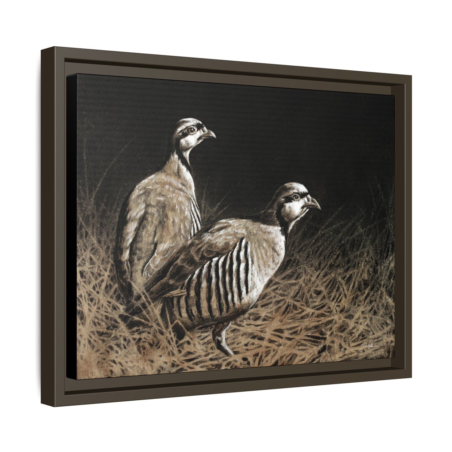 "Chukars" Framed Canvas