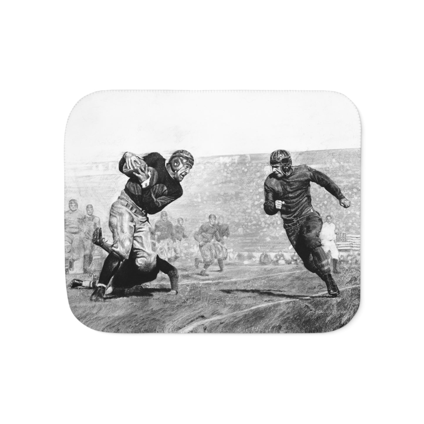 "Leatherheads" Sherpa Blanket.