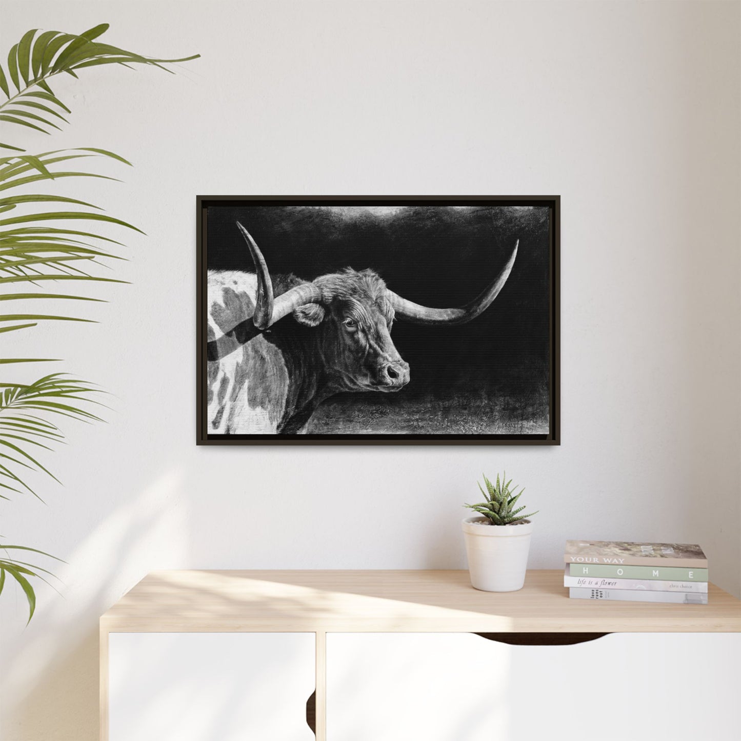 "Longhorn II" Framed Canvas