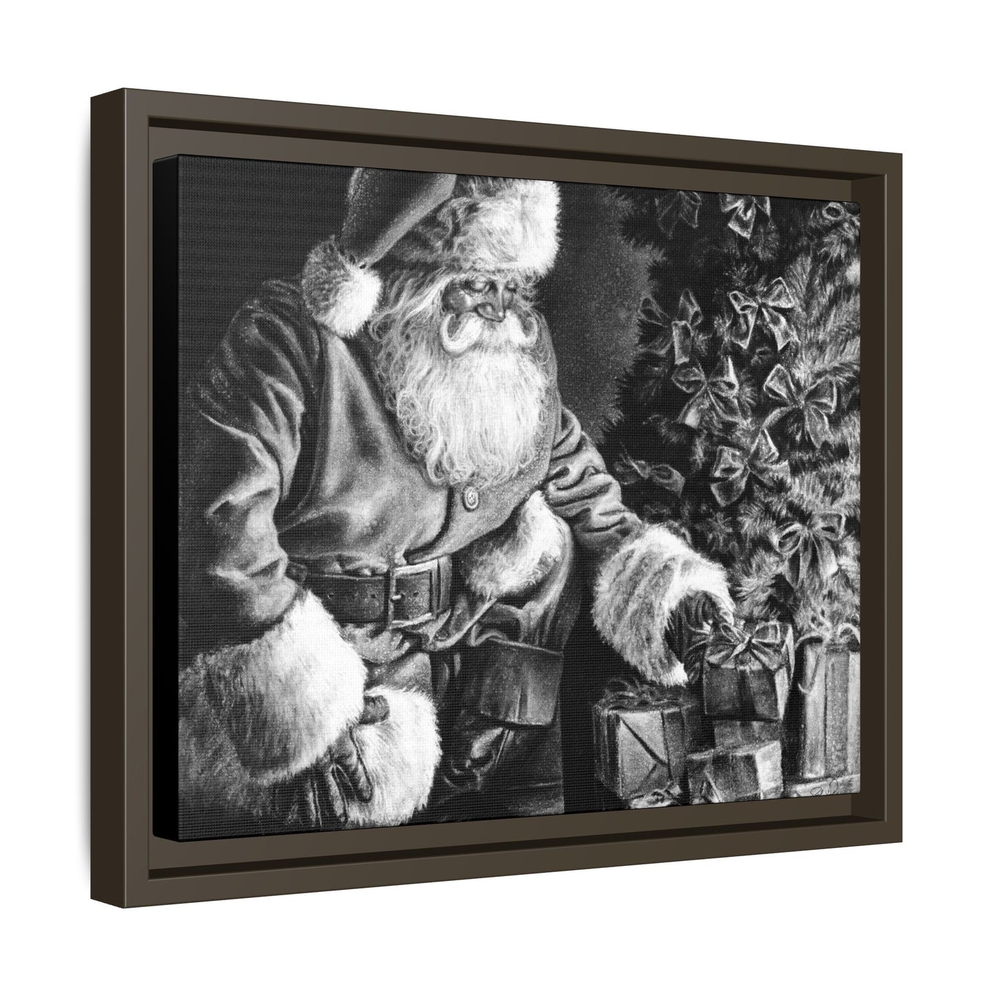 "Secret Santa" Framed Canvas