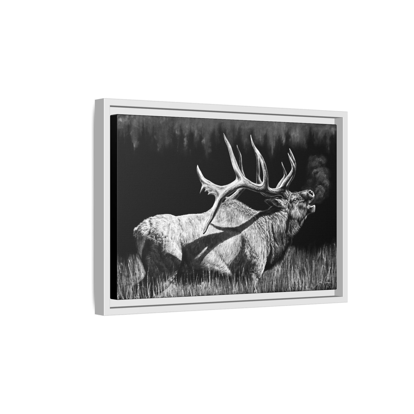 "Firebull" Framed Canvas