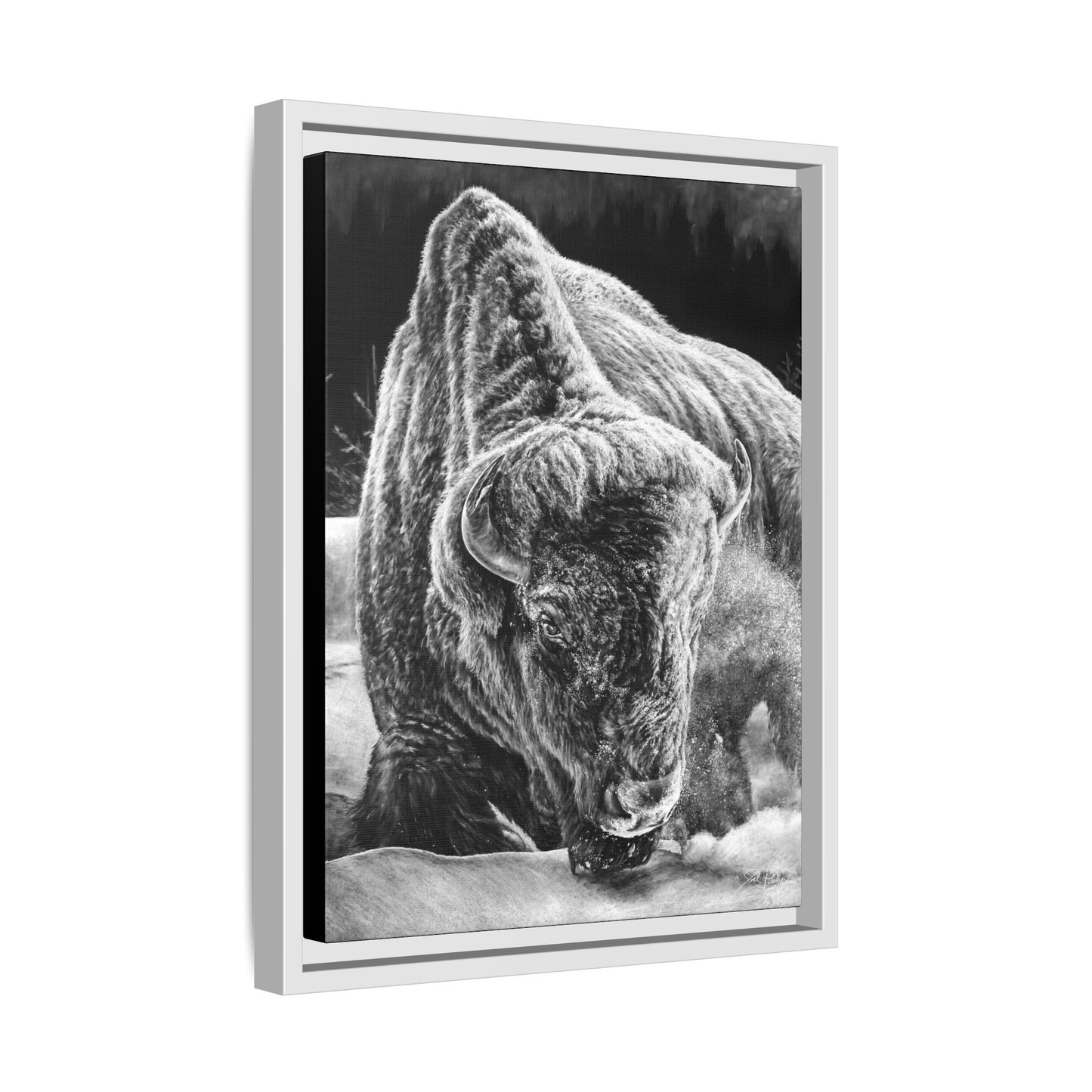 "Snowman" Framed Canvas