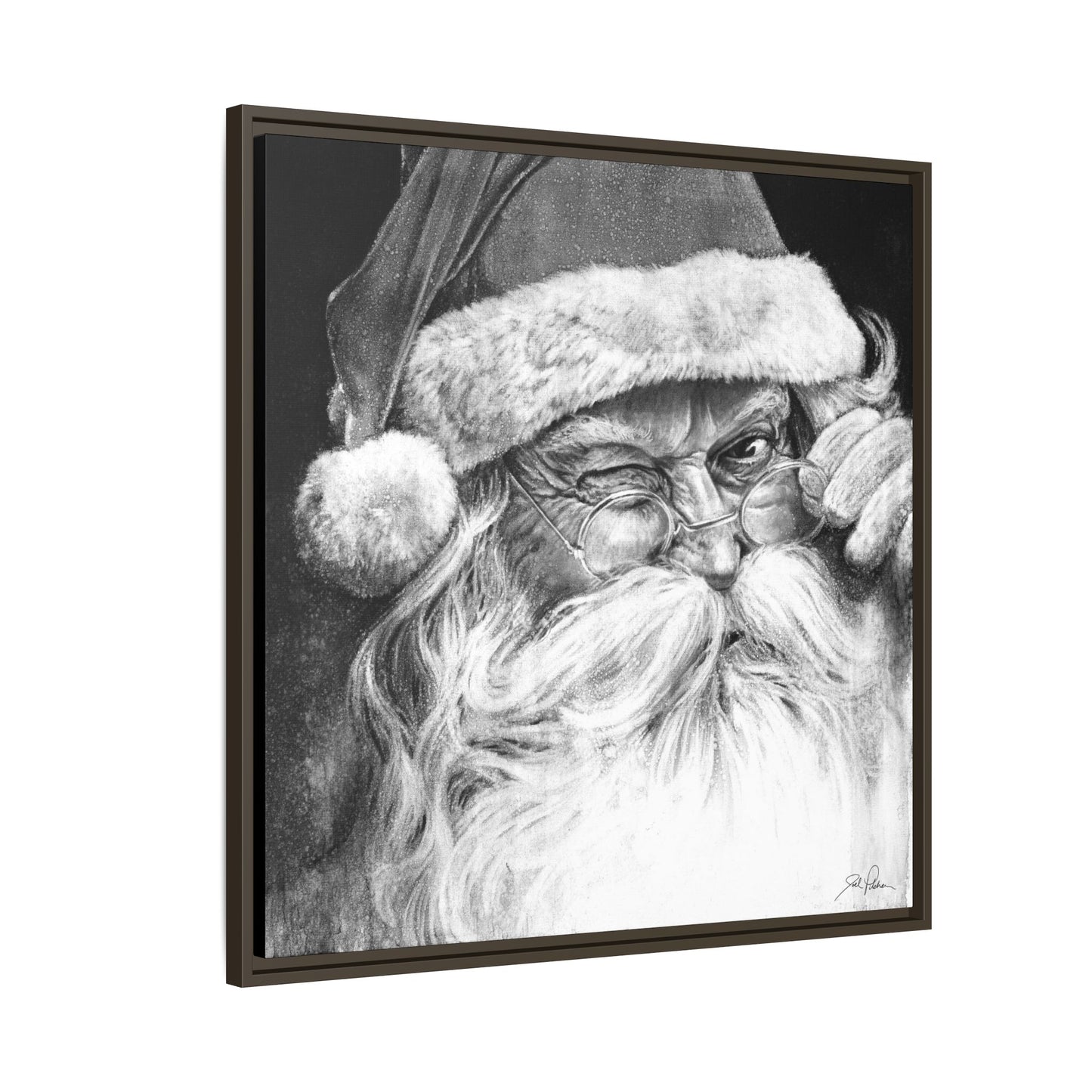 "Ol' Saint Nick" Framed Canvas