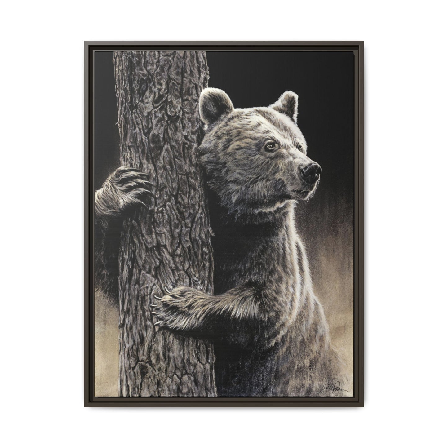 "Bear Hug" Framed Canvas
