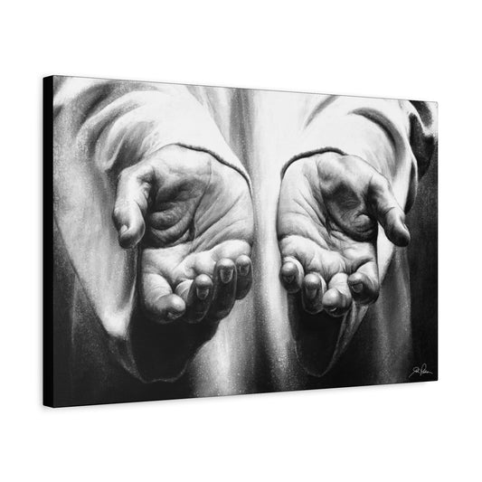 "His Hands" Stretched Canvas