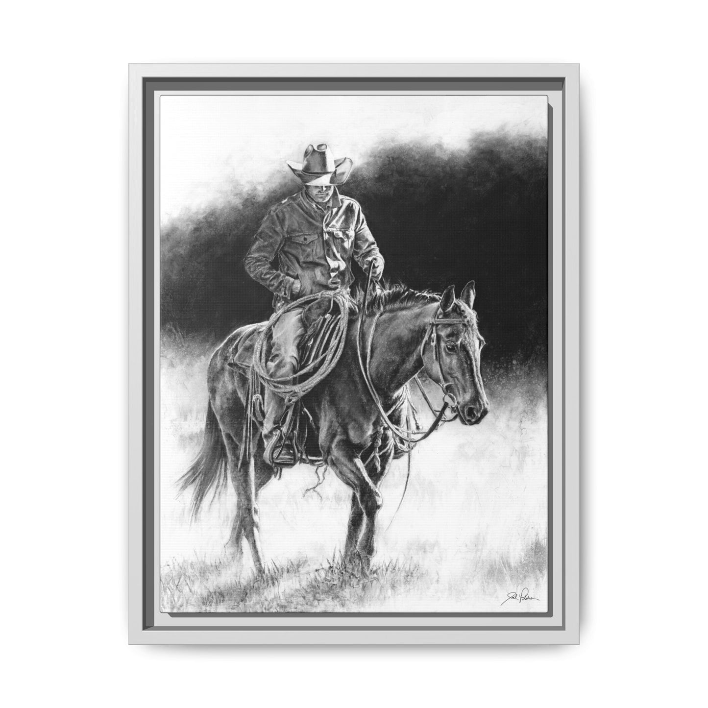 "Ridin' for the Brand" Framed Canvas