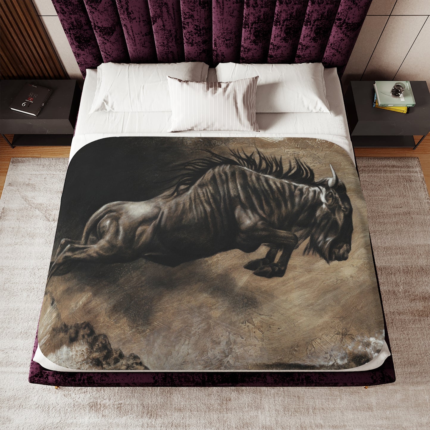 "Wildebeest" Sherpa Blanket.