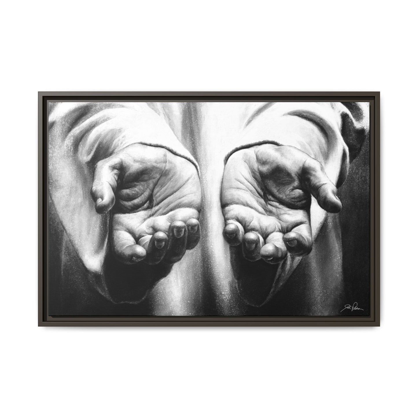 "His Hands" Framed Canvas