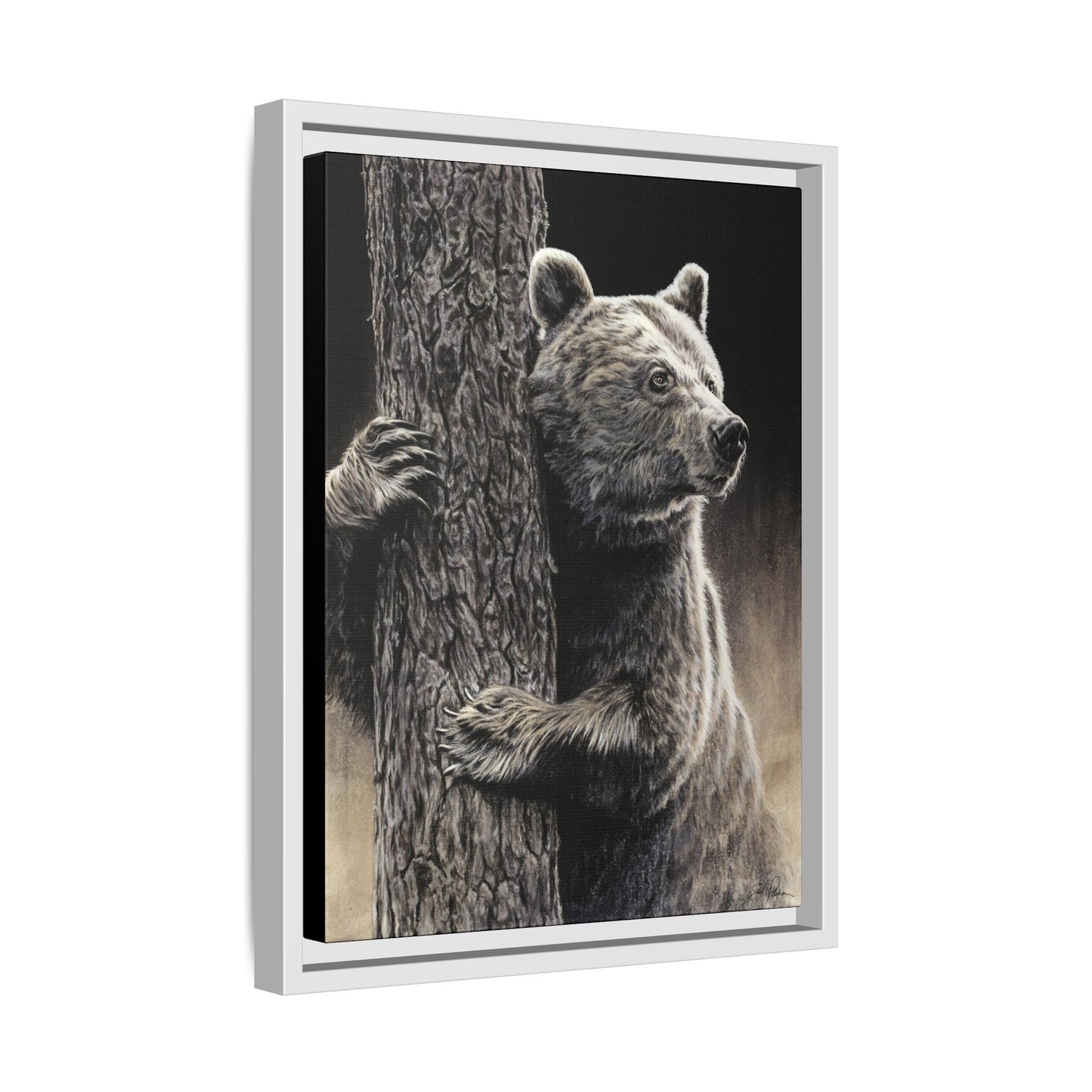 "Bear Hug" Framed Canvas