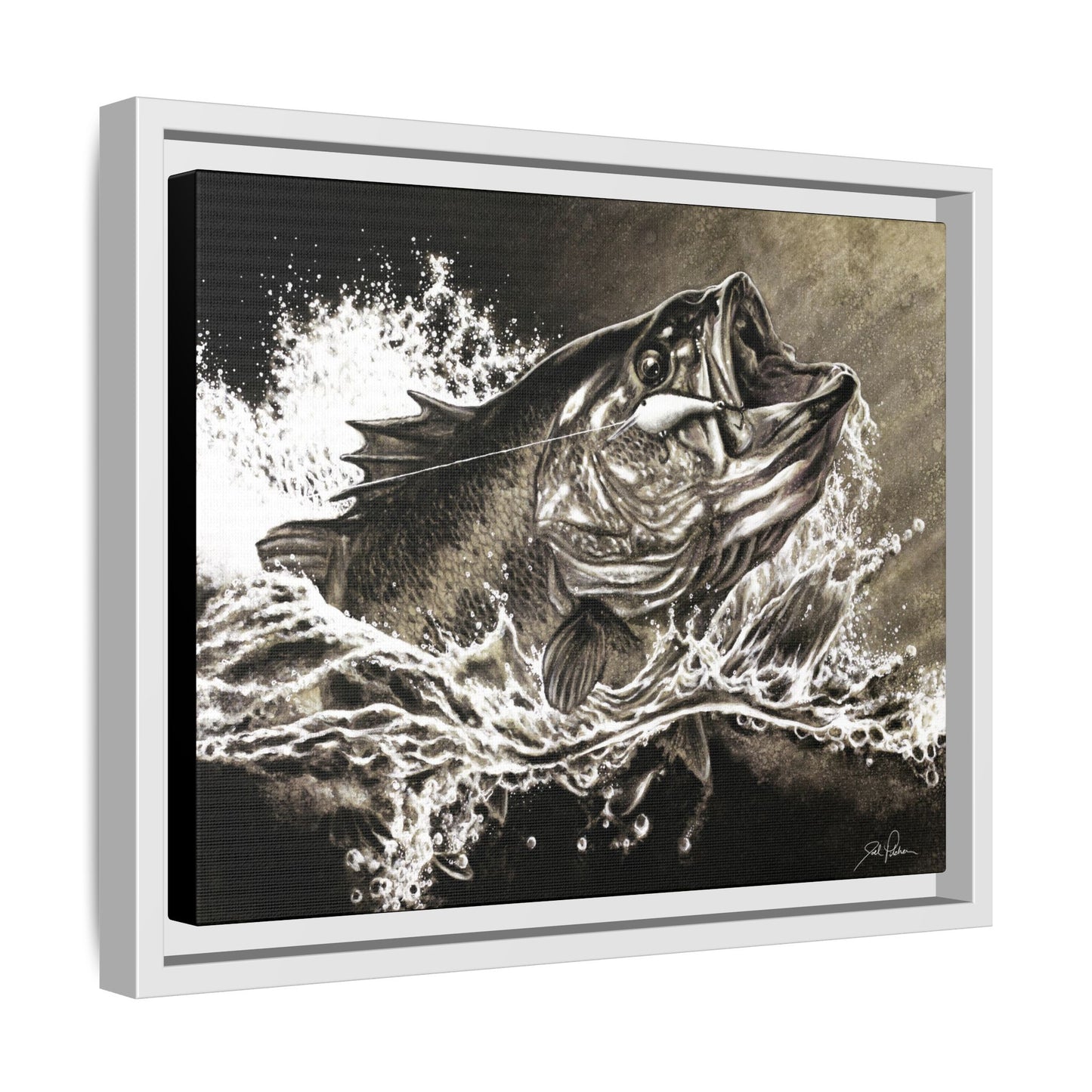 "Hooked" Framed Canvas