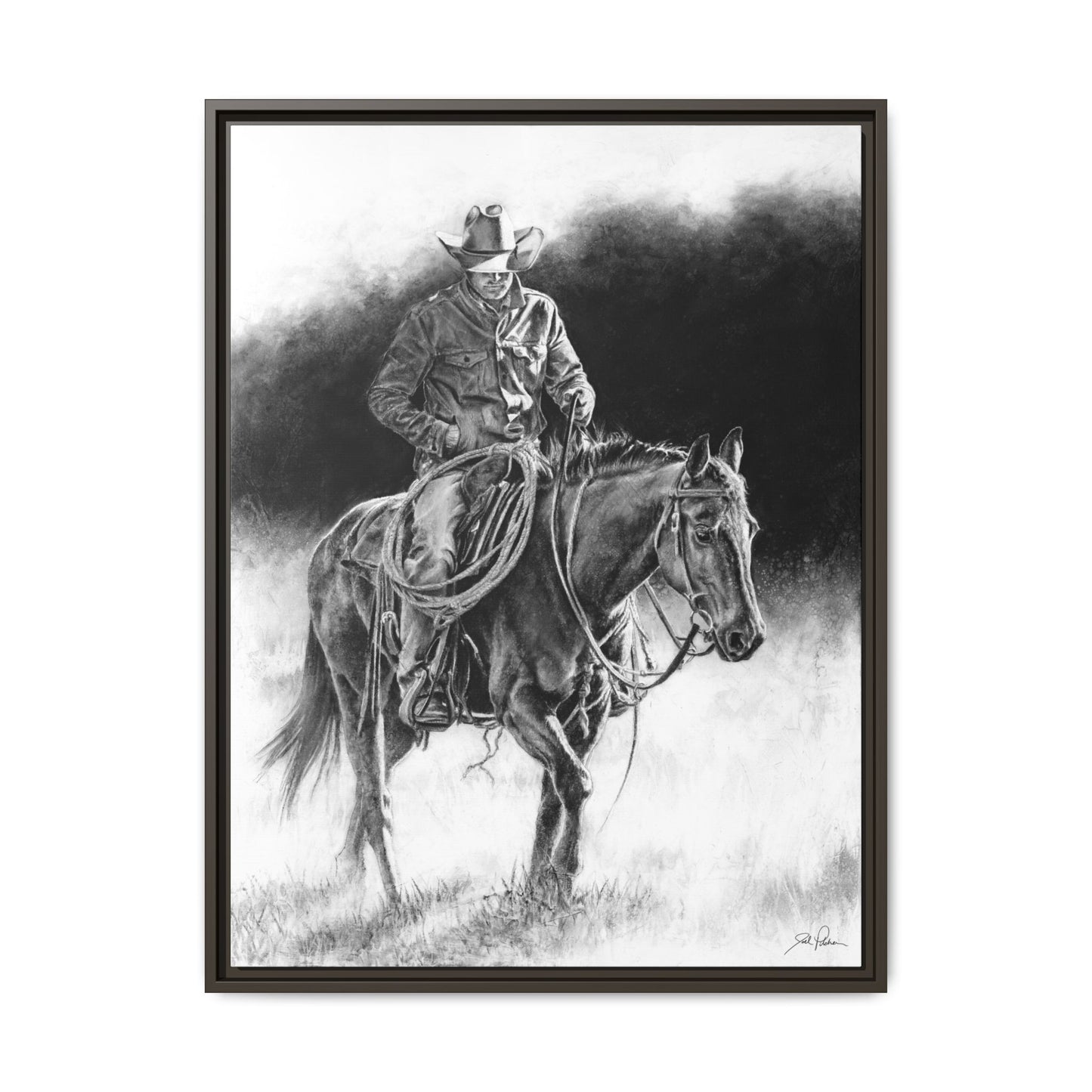 "Ridin' for the Brand" Framed Canvas