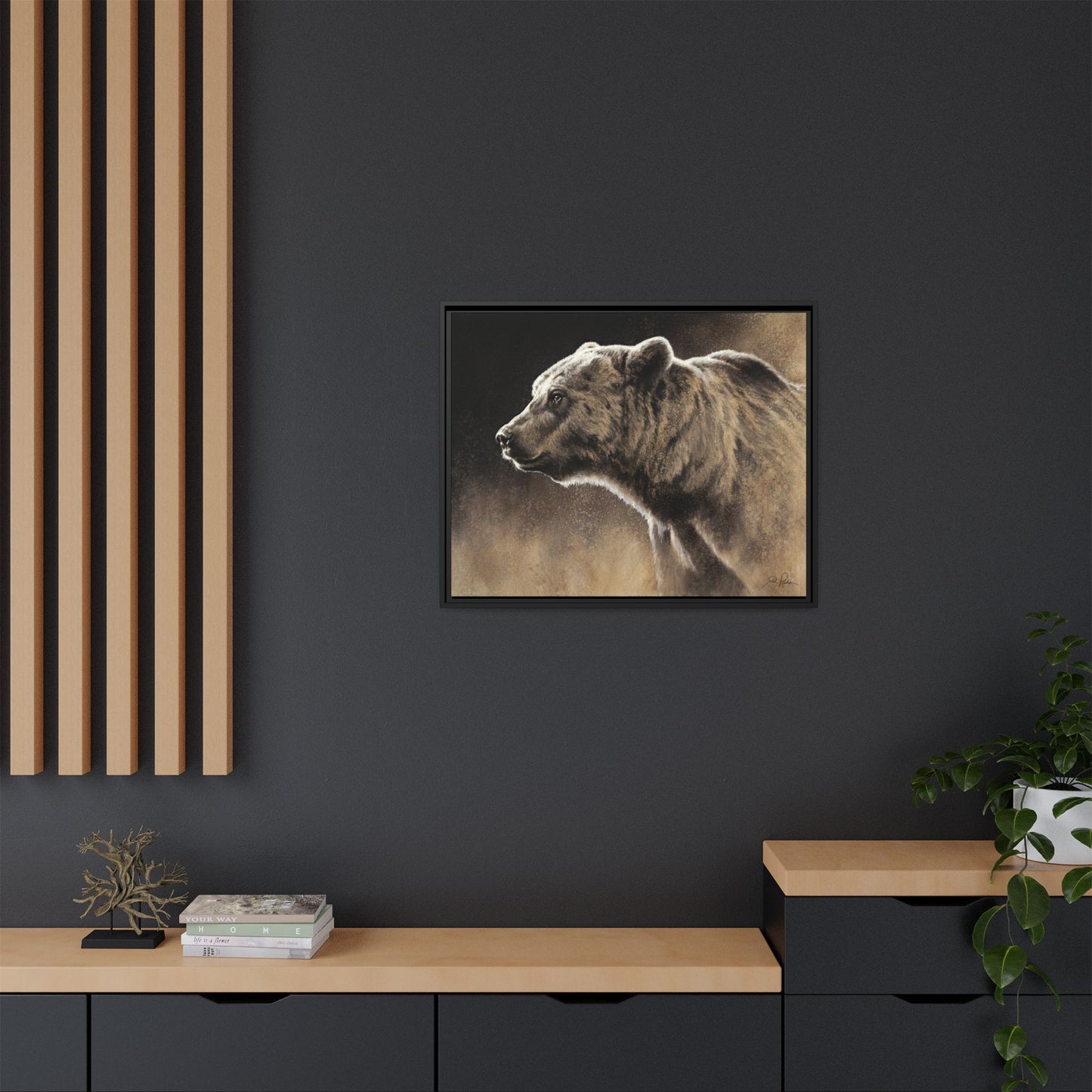 "Grizzly" Framed Canvas
