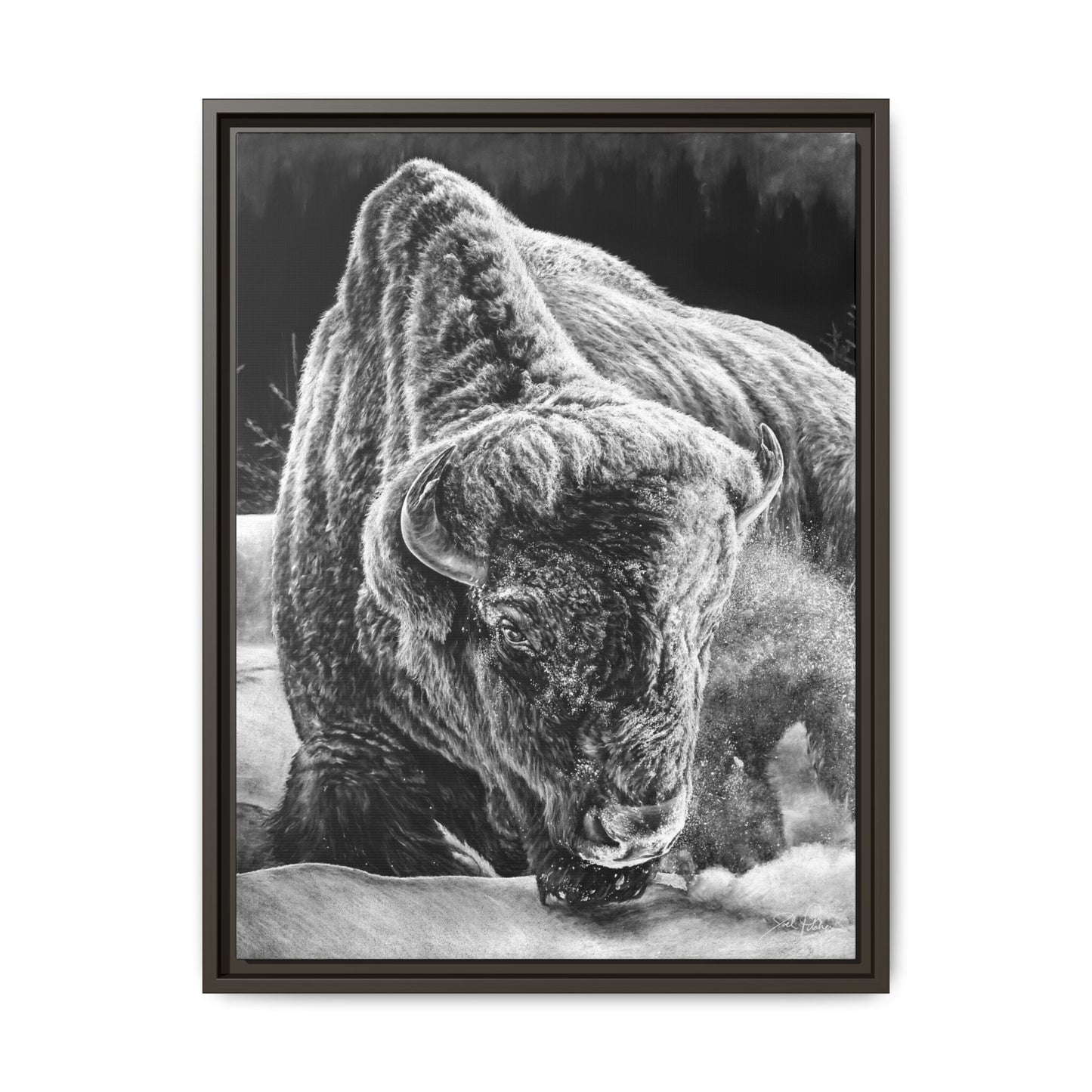 "Snowman" Framed Canvas