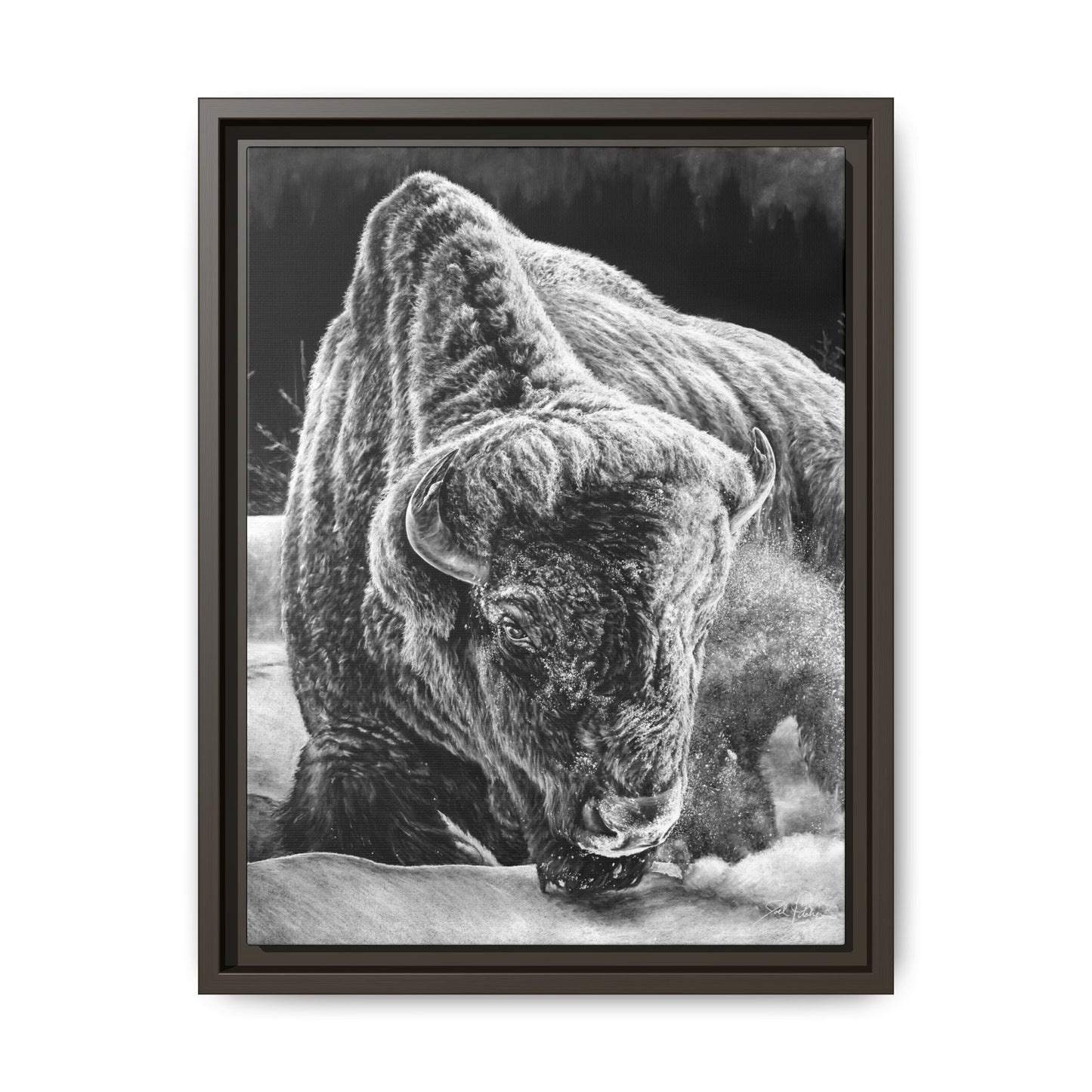 "Snowman" Framed Canvas