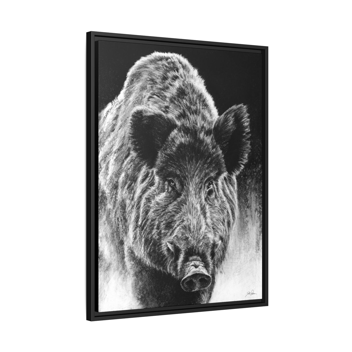 "Wild Boar" Framed Canvas